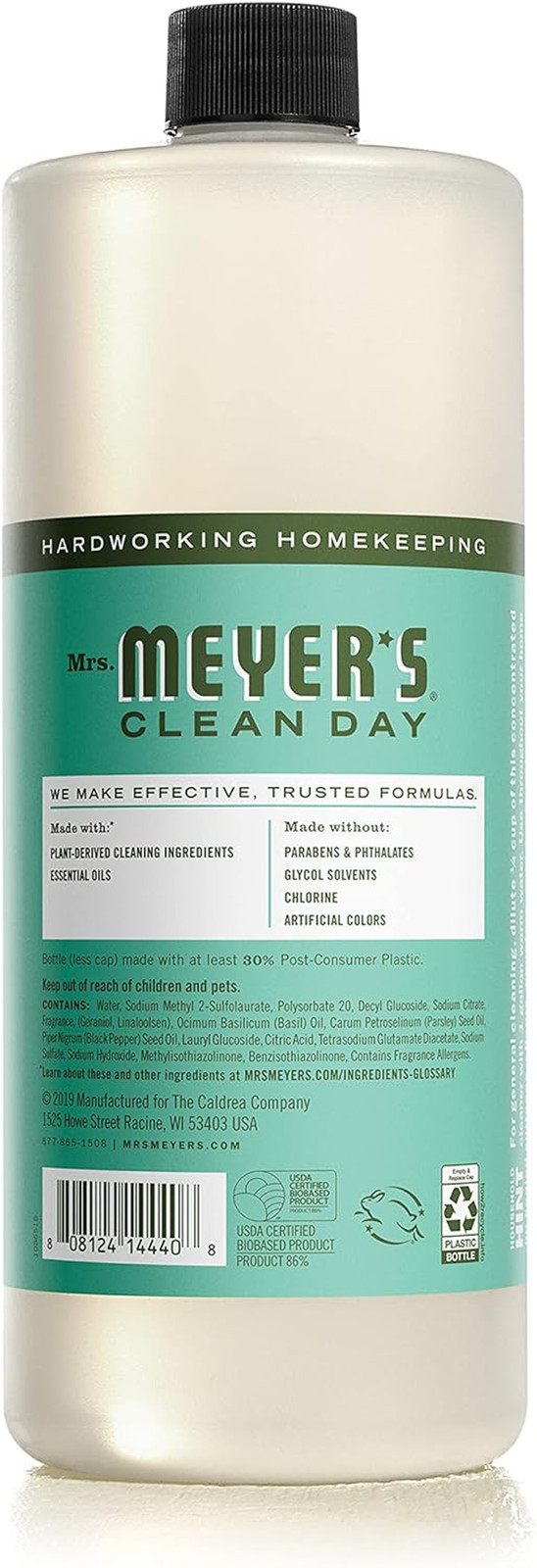 Mrs. Meyer’s Clean Day Multi-Surface Cleaner Concentrate, Basil, 32 Fl. Oz