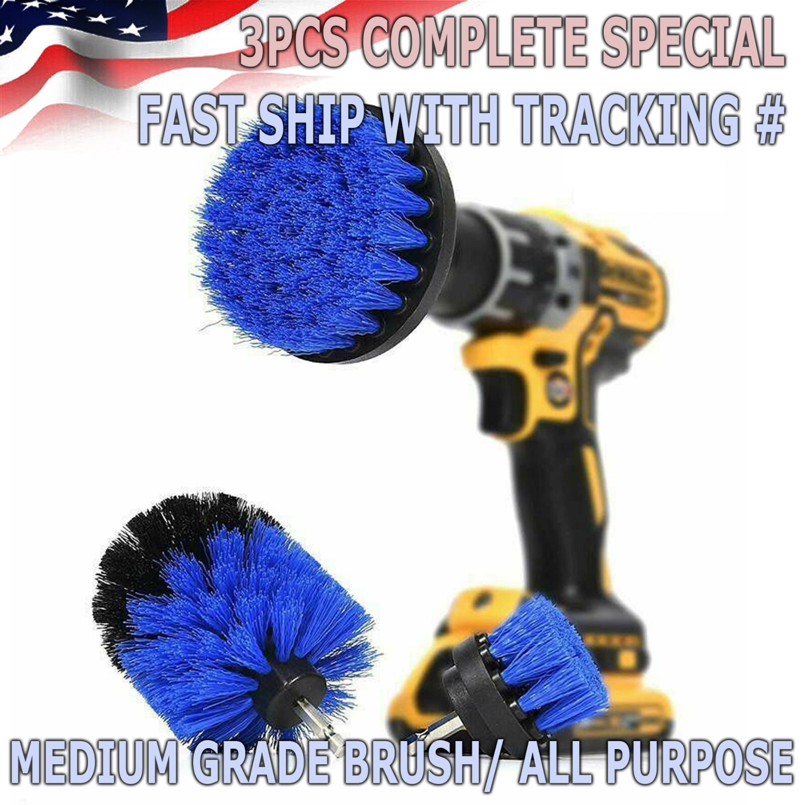 Drill Brush Set Power Scrubber Drill Attachments For Carpet Tile Grout Cleaning