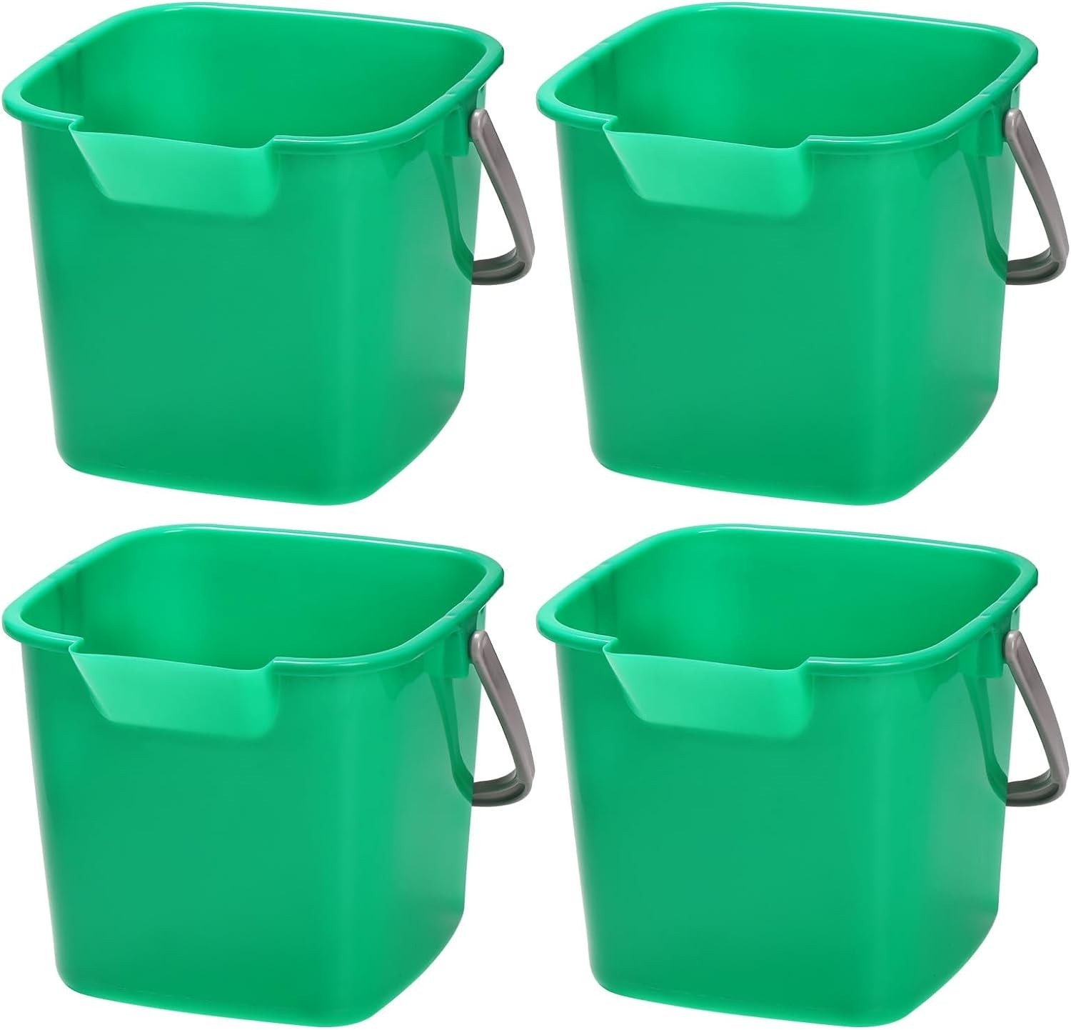 4 Pack Sanitizing Buckets, 3 Quart Small Cleaning Buckets, Square Detergent Pail
