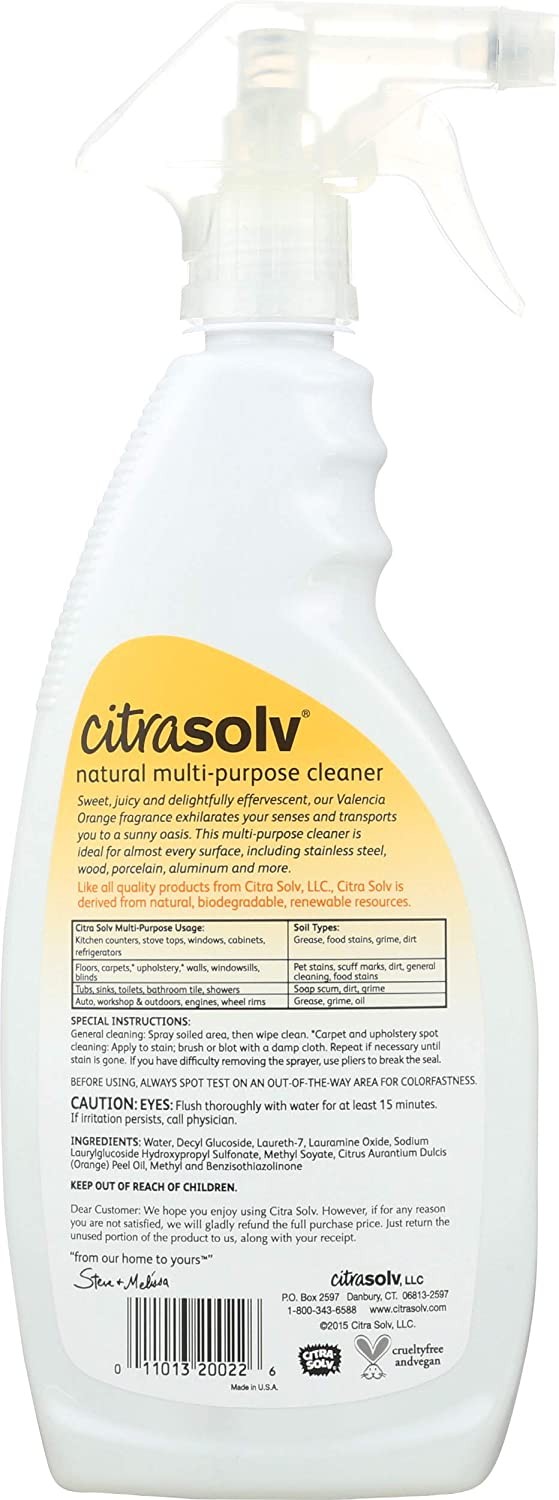 Citra Solv Multi-Purpose Spray Cleaner, Valencia Orange, 22 Ounce