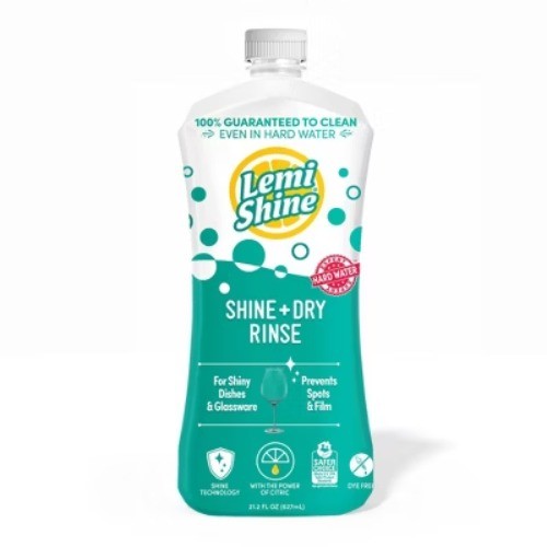 Lemi Shine Rinse Dish Cleaner 21oz Paraben Phthalate Free Speeds Drying