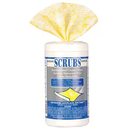 Scrubs 91930 Stainless Steel Cleaner Towel, 9.75 X 10.5″, 6 Pack, 30 Wipes/ Pack