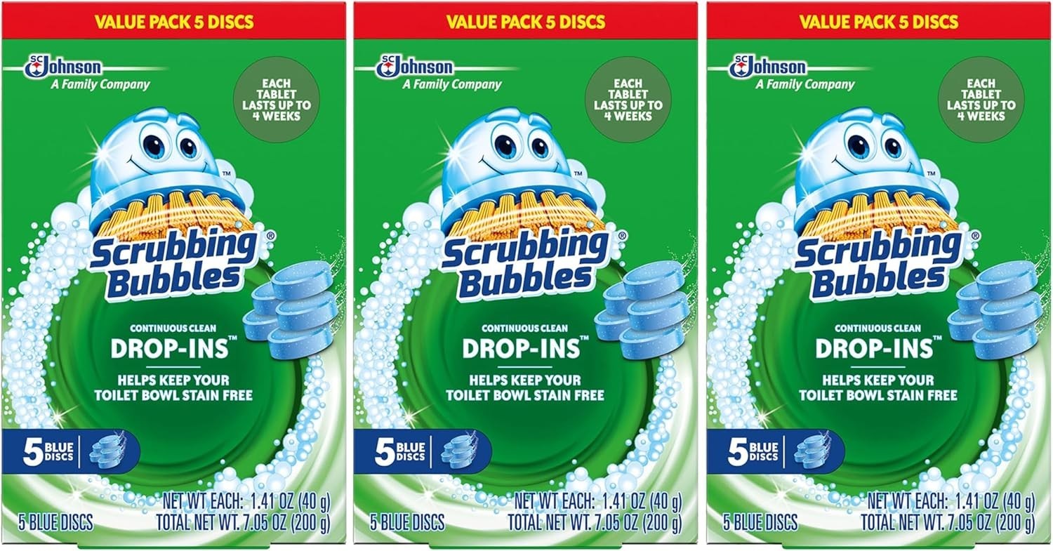 Scrubbing Bubbles Toilet Tablets, Continuous Clean Toilet Drop Ins 3 pack 15 ct