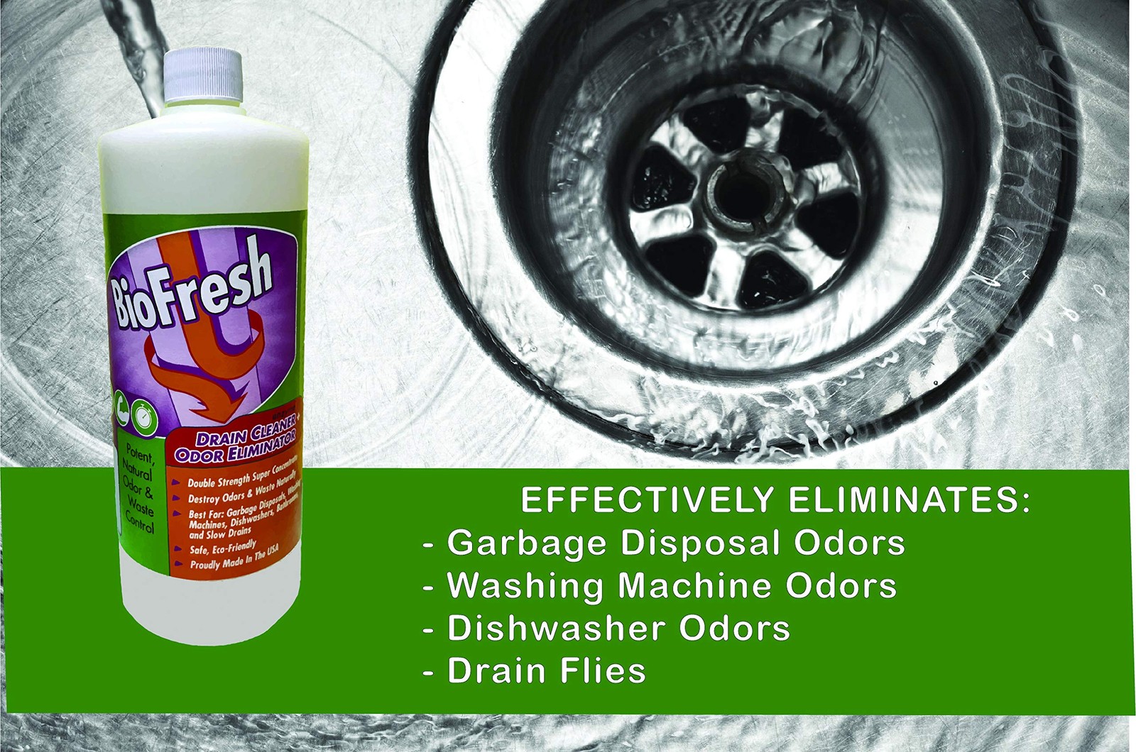 Enzyme Drain Cleaner & Deodorizer for Sink Drain, Showers, Septic Systems, Ba…