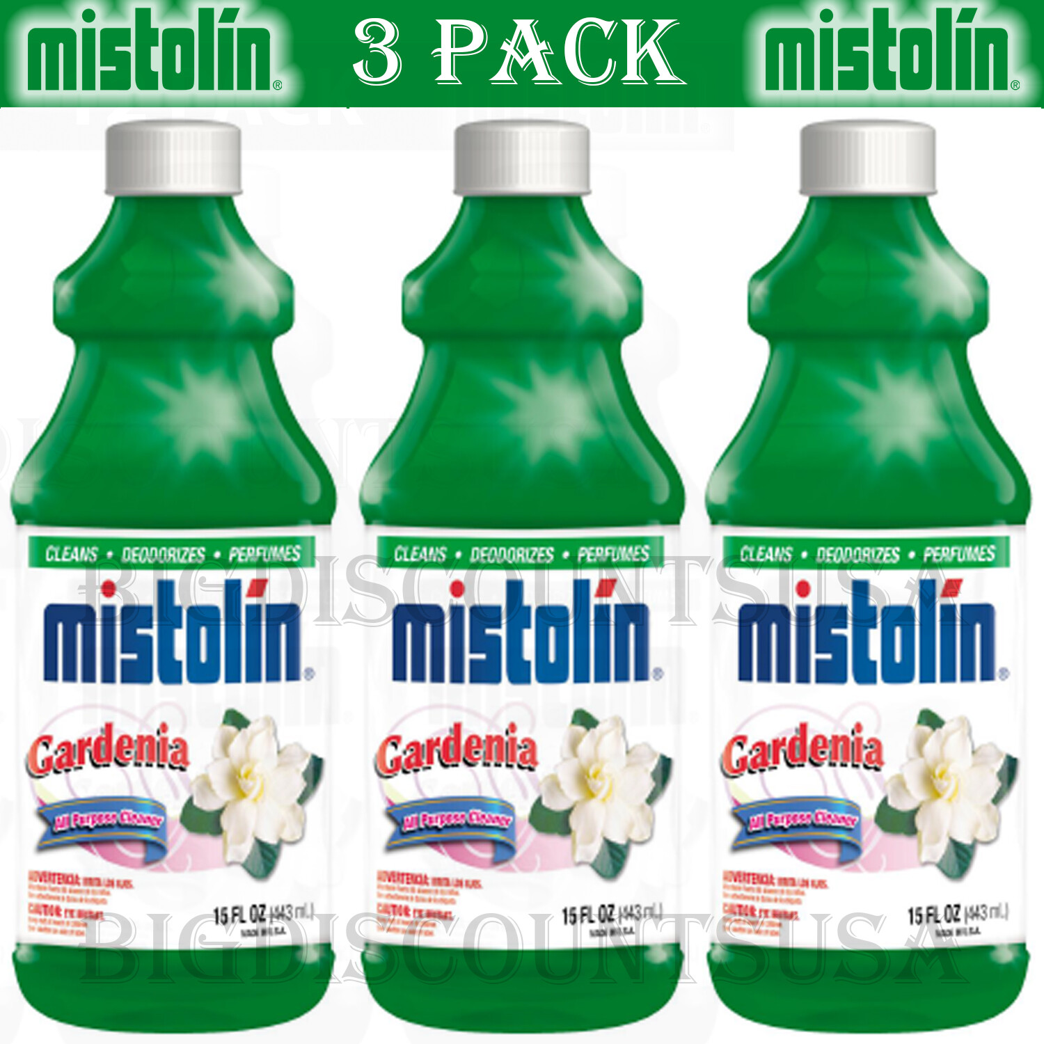 Mistolin All Purpose Cleaning Solution Gardenia 15 fl oz (3 PACK)