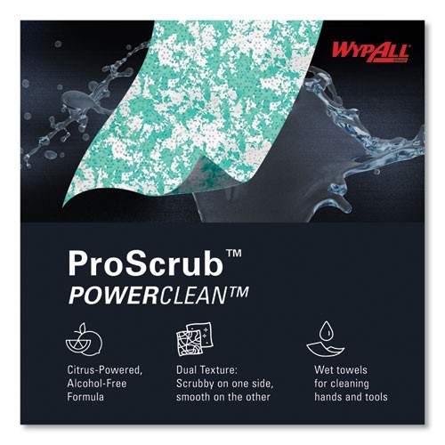 WypAll Clean ProScrub Wipes, Cloth, 9.5×12, Citrus, 75/Bucket, 6 Buckets/Carton