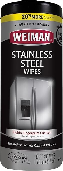 Stainless Steel Wipes – 30 Count (Pack of 1) | Weiman Products