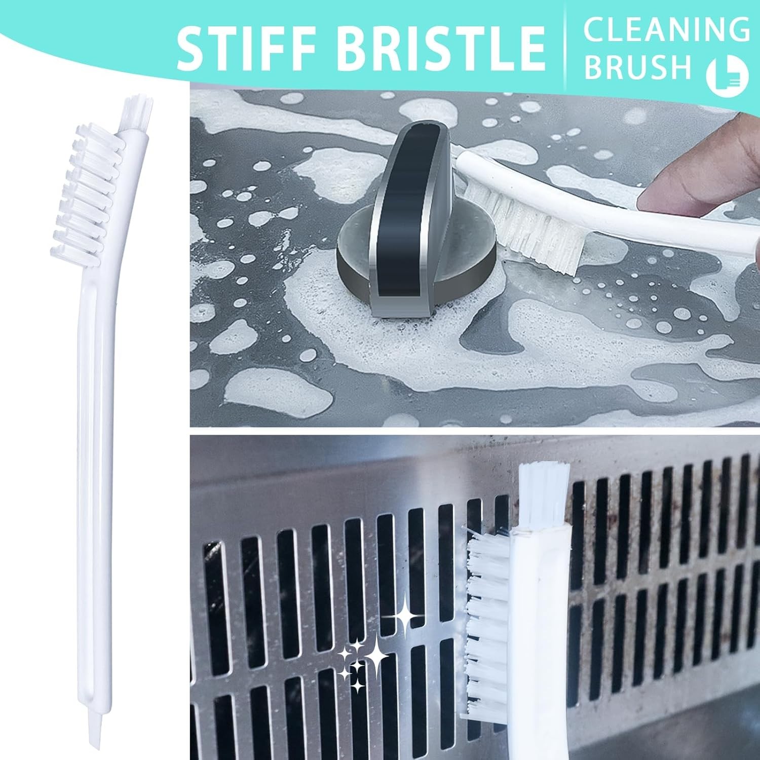 Small Cleaning Brushes Set, 4 pcs Crevice Household Cleaning Tool for Window Tra