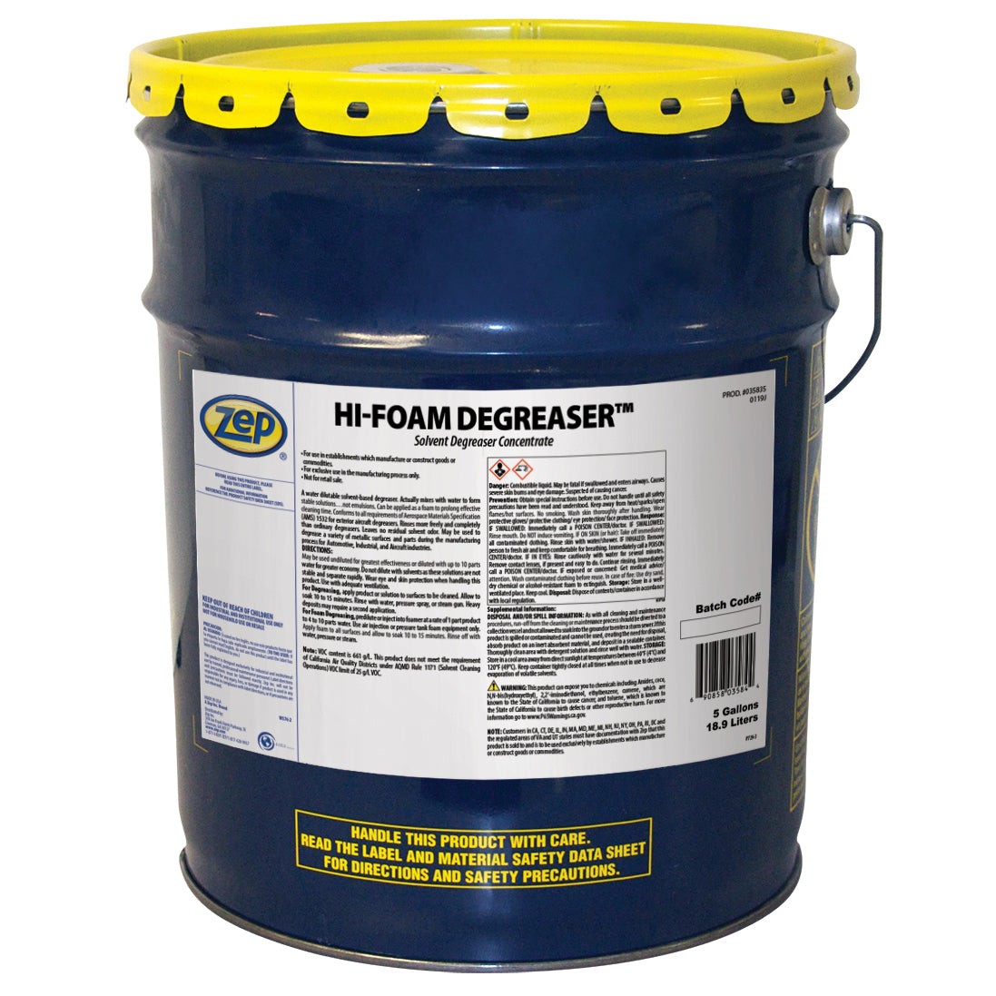 Zep Hi-Foam Solvent Based Degreaser Concentrate – 5 Gallon (1 Unit) 35835 –