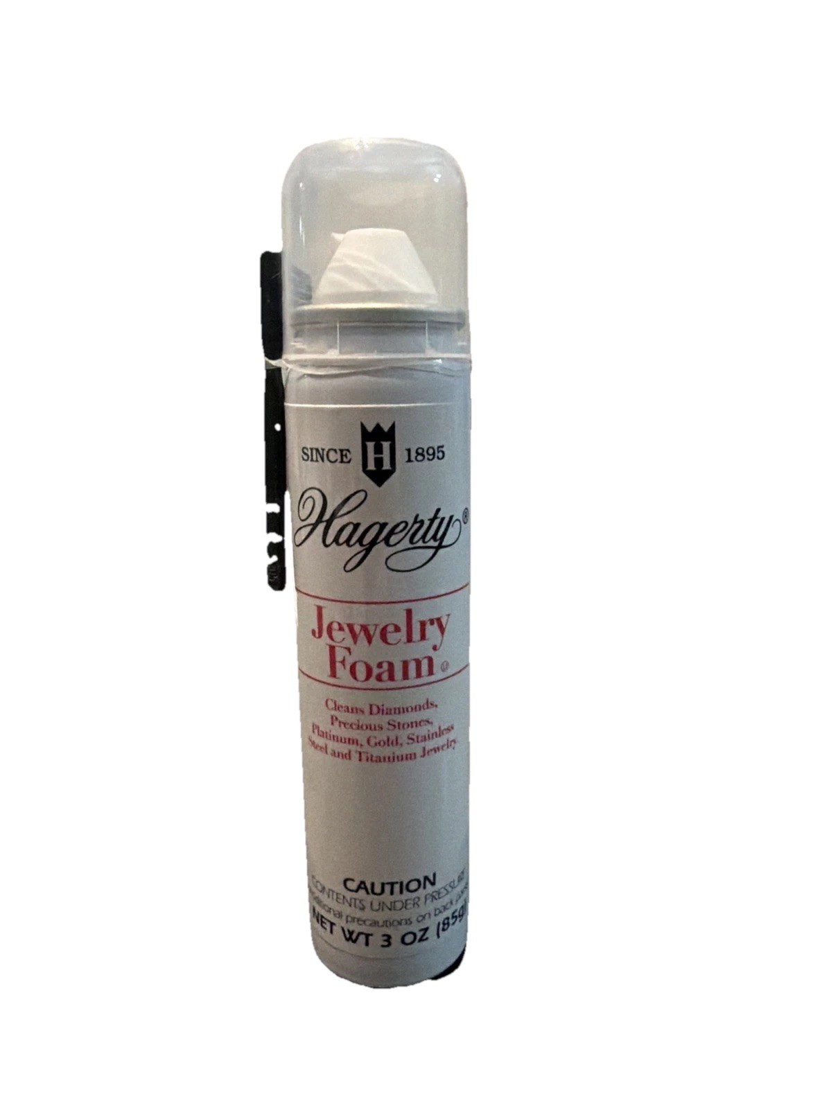 W. J. Hagerty Jewelry Foam 3 Oz Brush Aerosol Diamonds Gold Platinum Cleaner