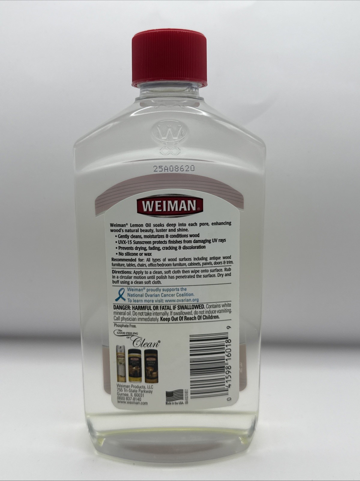 NEW! Weiman Lemon Oil Wood Furniture Polish with UVX-15 Sunscreen, 16 Fl. Oz.