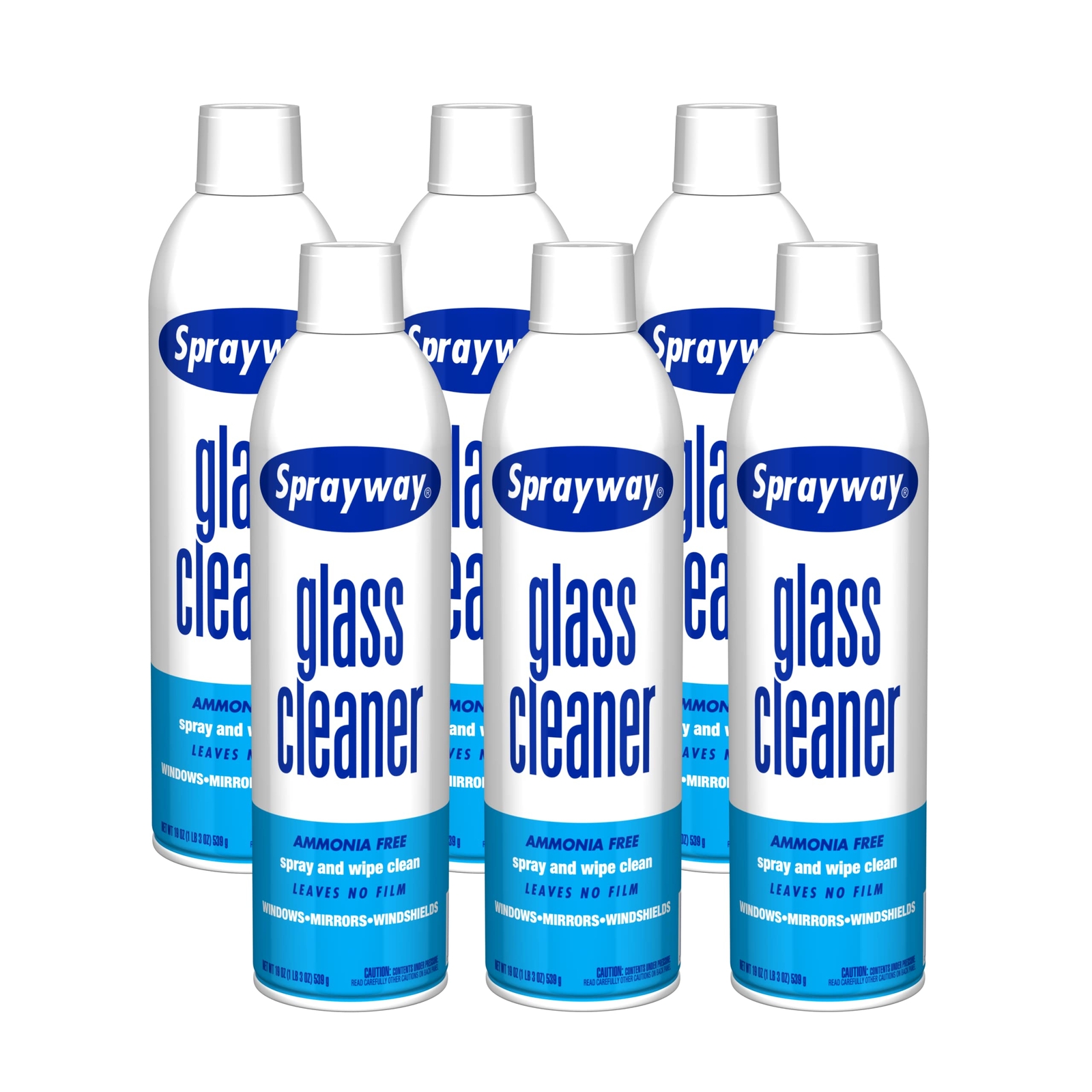 Pack of 6 Sprayway Glass Cleaner 19 Fl Oz Streak Free Foam Formula