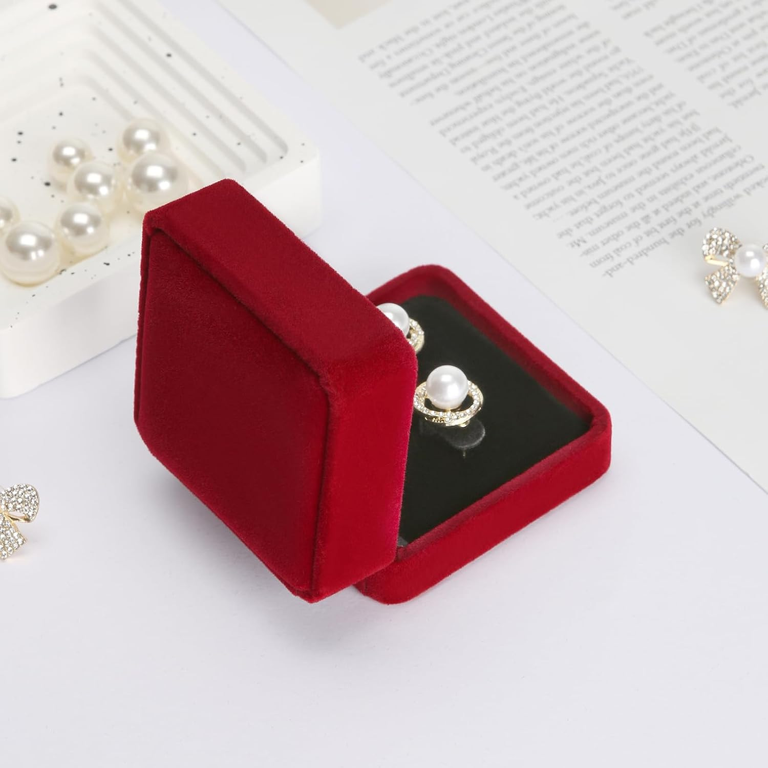 6-Piece Classic Velvet Jewelry Earring Gift Box – Stud Earring, Necklace