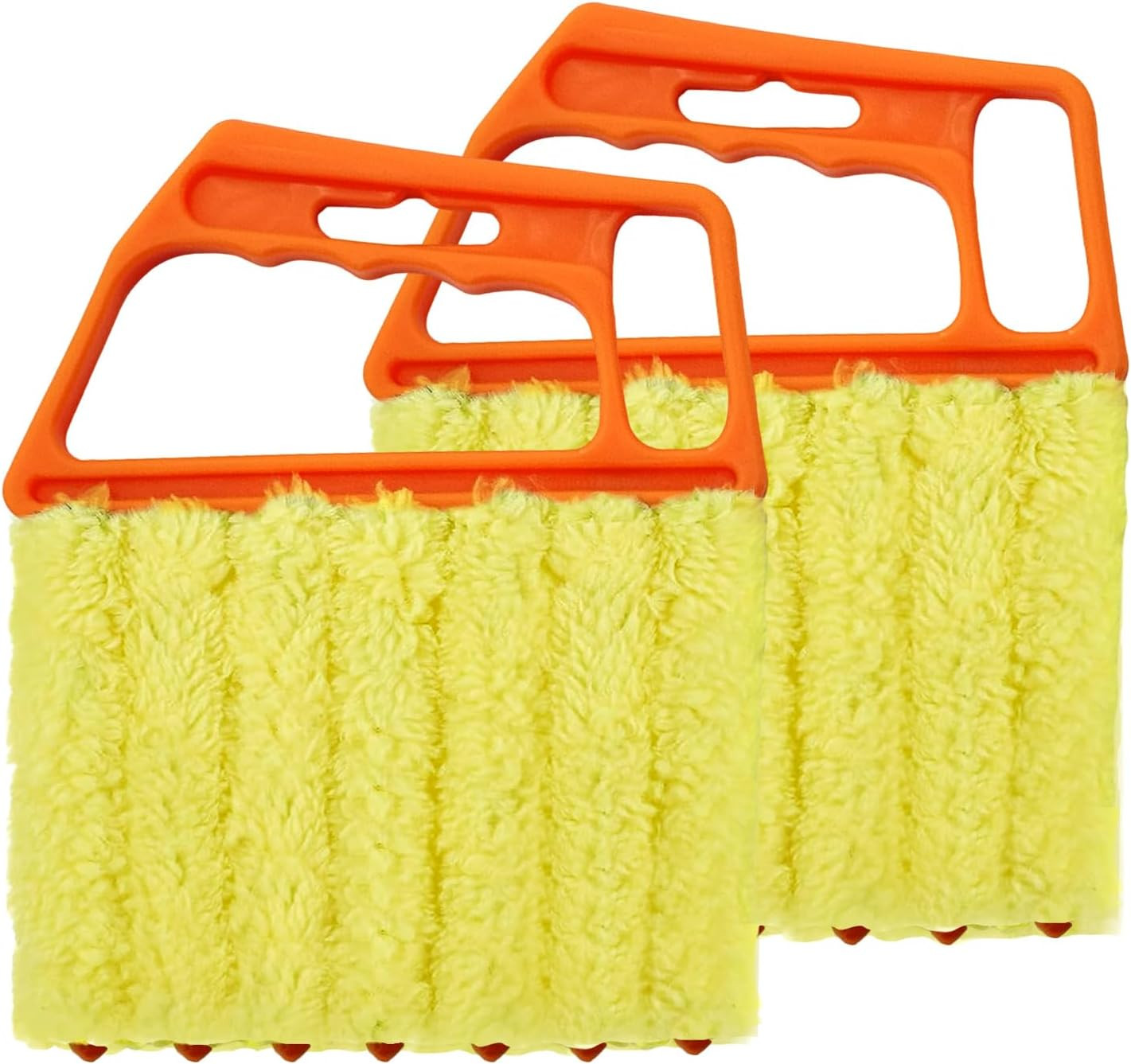 2 Pcs Blinds Cleaner Duster Tool 7 Finger Microfiber Washable Mini Window Duster