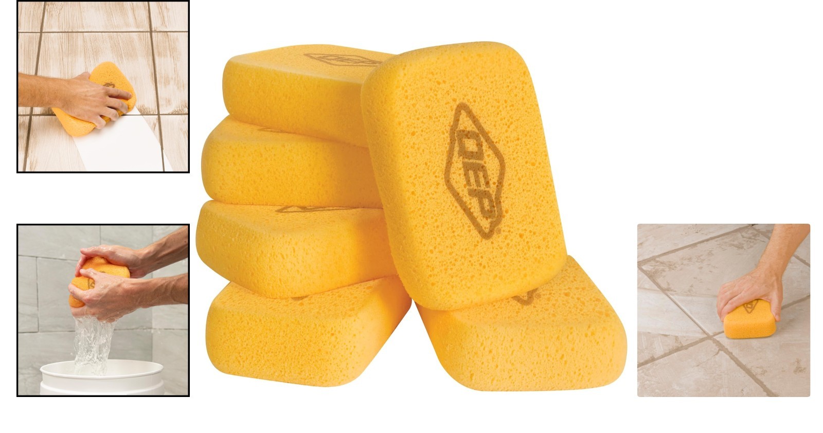 Professional-Grade Heavy Duty Sponge – 7.5″ x 5.5″, 6-Piece Set for Grout & More
