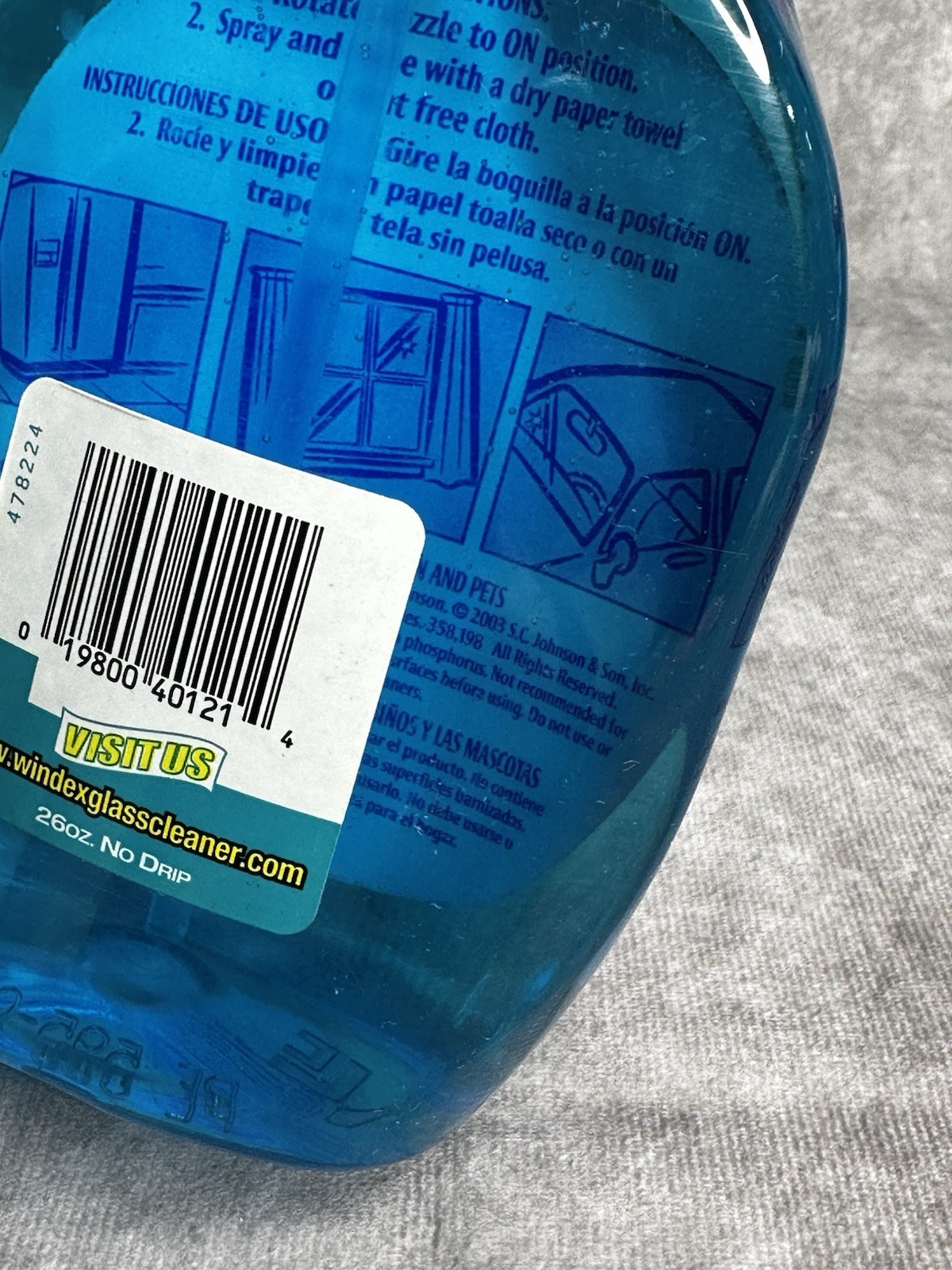 Windex No Drip Formula Discontinued 95% Full 26 Oz 2003
