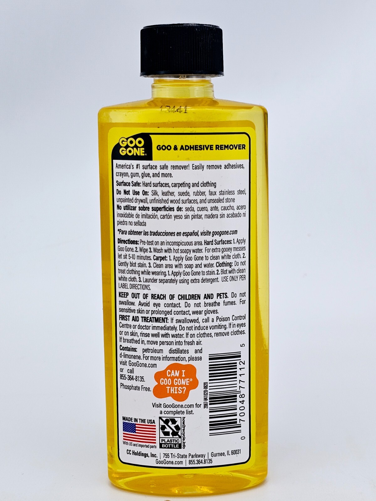 Magic Goo Gone Adhesive Remover Citrus Solvent Removes Gum Grease Tar 8oz Lot 2