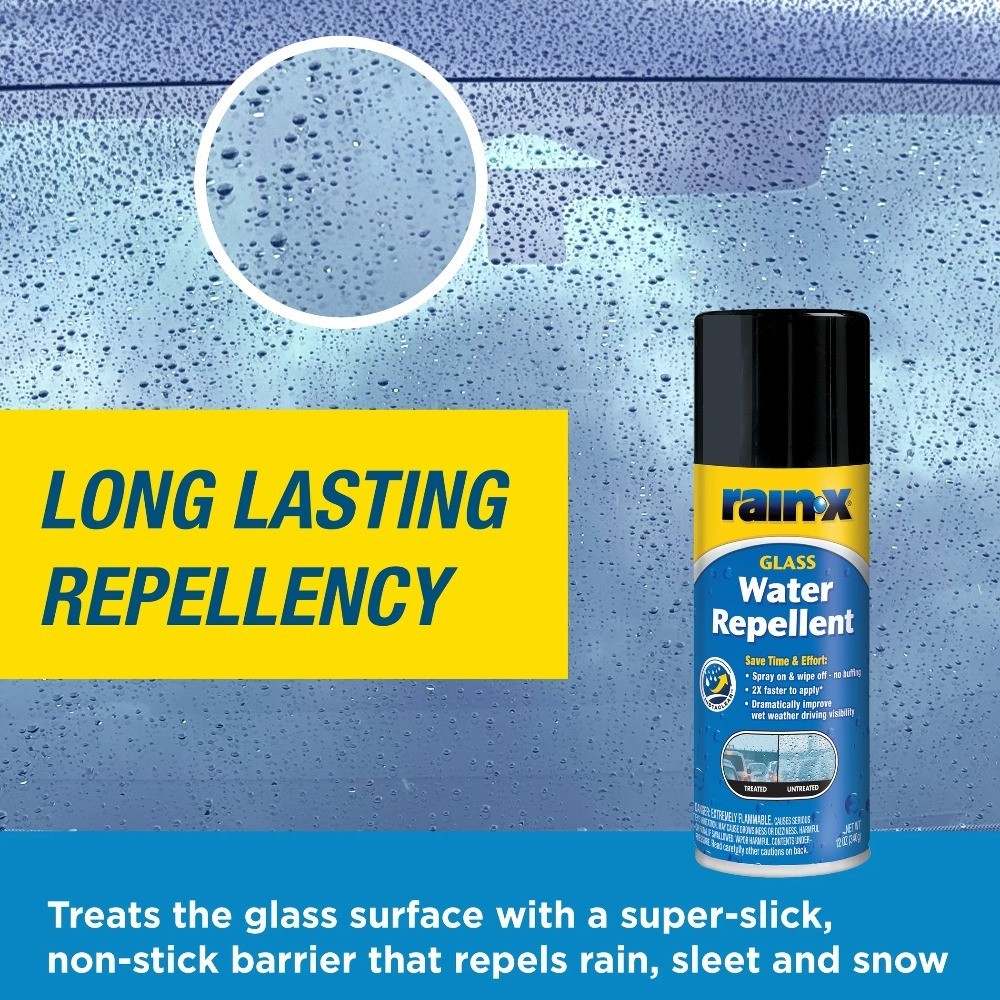 Water Repellent Glass Treatment Aerosol Spray 12 oz Protective Coating