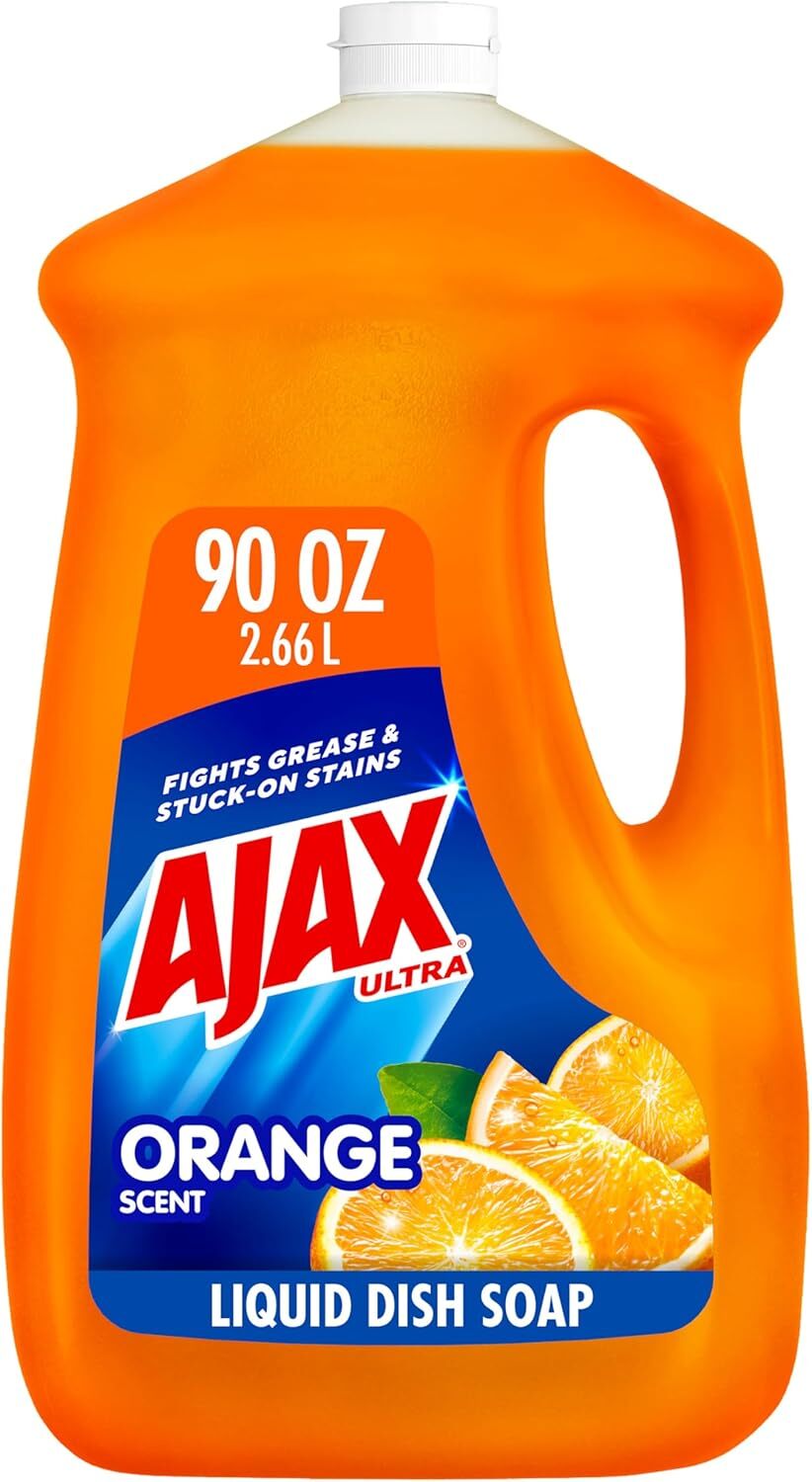 Ajax Ultra Triple Action, Dishwashing Liquid Dish Soap, Orange, 90 Fluid Ounce