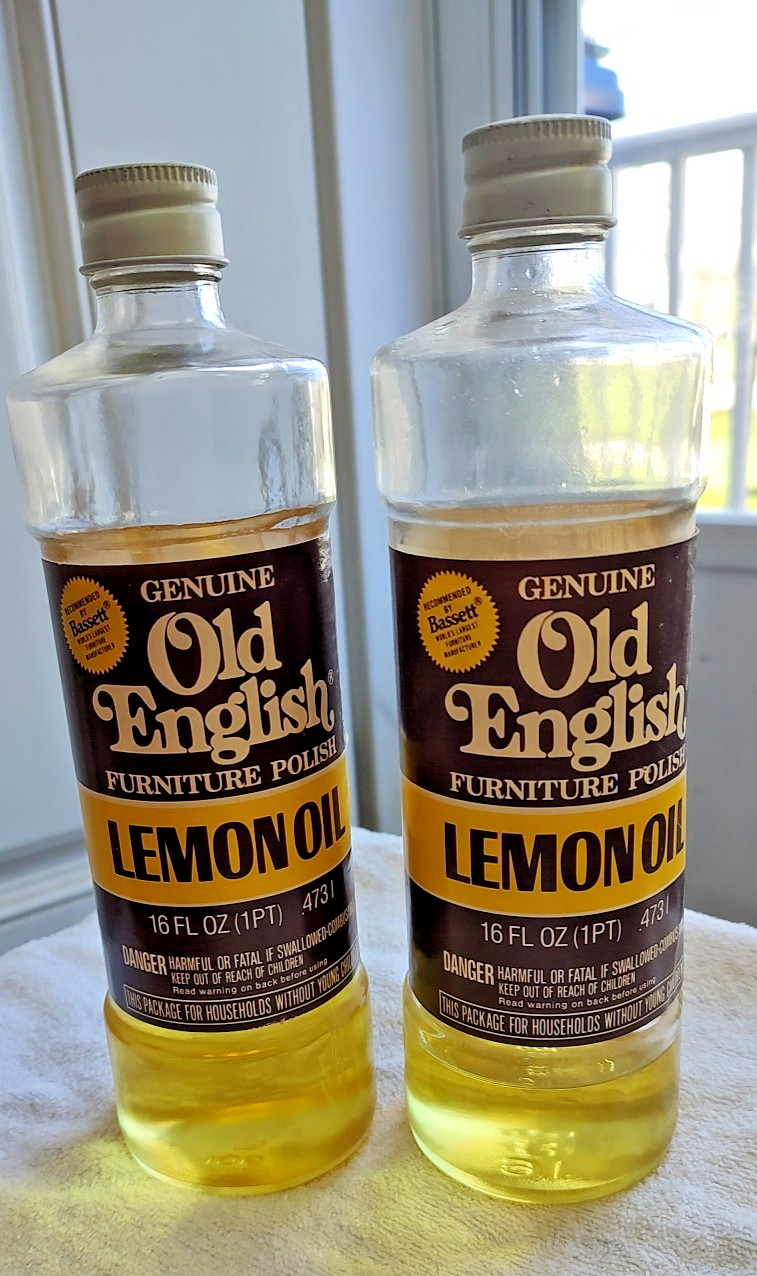 Vintage Old English Furniture Polish Lemon Oil (2) Bottles Not Full 16oz Prop?