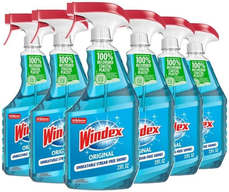Glass and Window Cleaner Spray, 23 Fl Oz (Pack of 6)