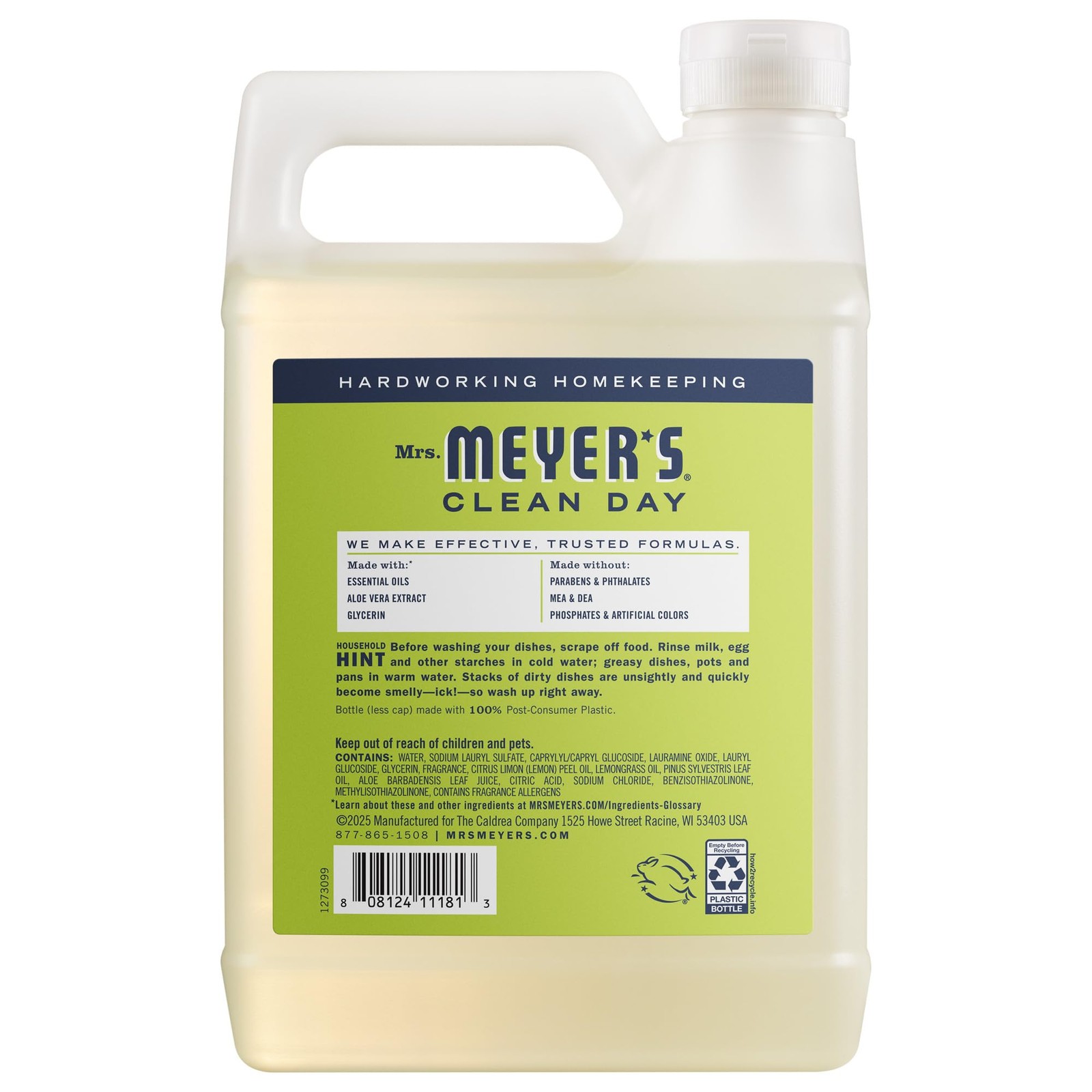 CLEAN DAY Liquid Dish Soap Refill, Lemon Verbena 48 Fl Oz Pack of 1
