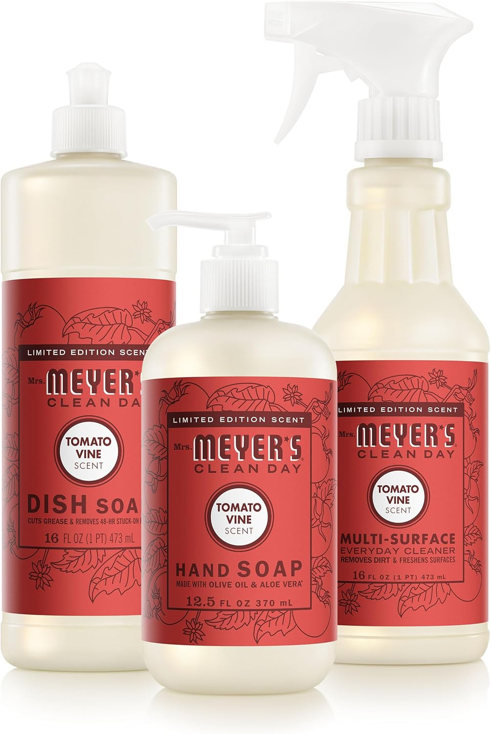 Mrs. MEYER’S CLEAN DAY Kitchen Basics Set, Tomato Vine Scent Cleaning Supplies I