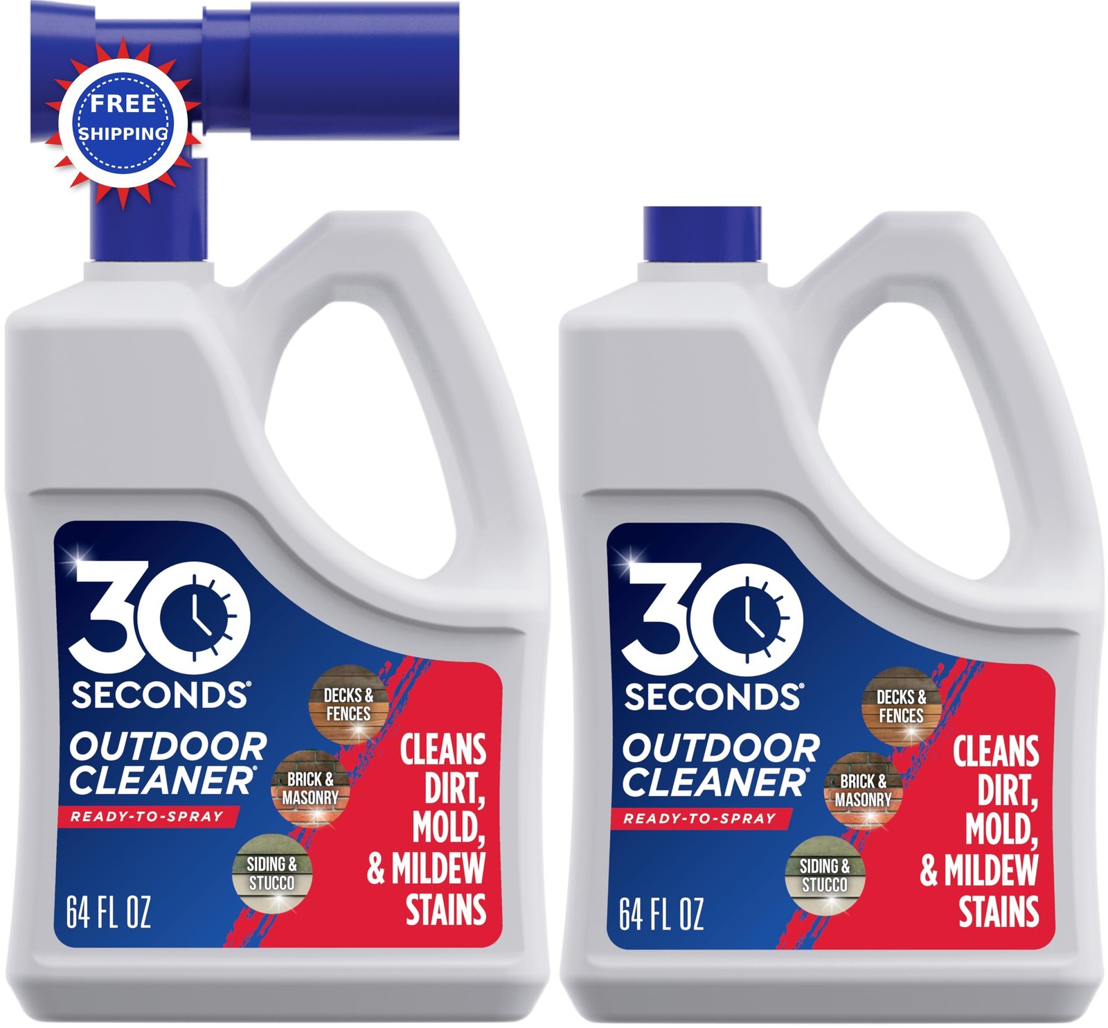 Cleaner 2 Pack with Hose End Sprayer 64 Fl Oz of Outdoor SECONDS Cleans Stains