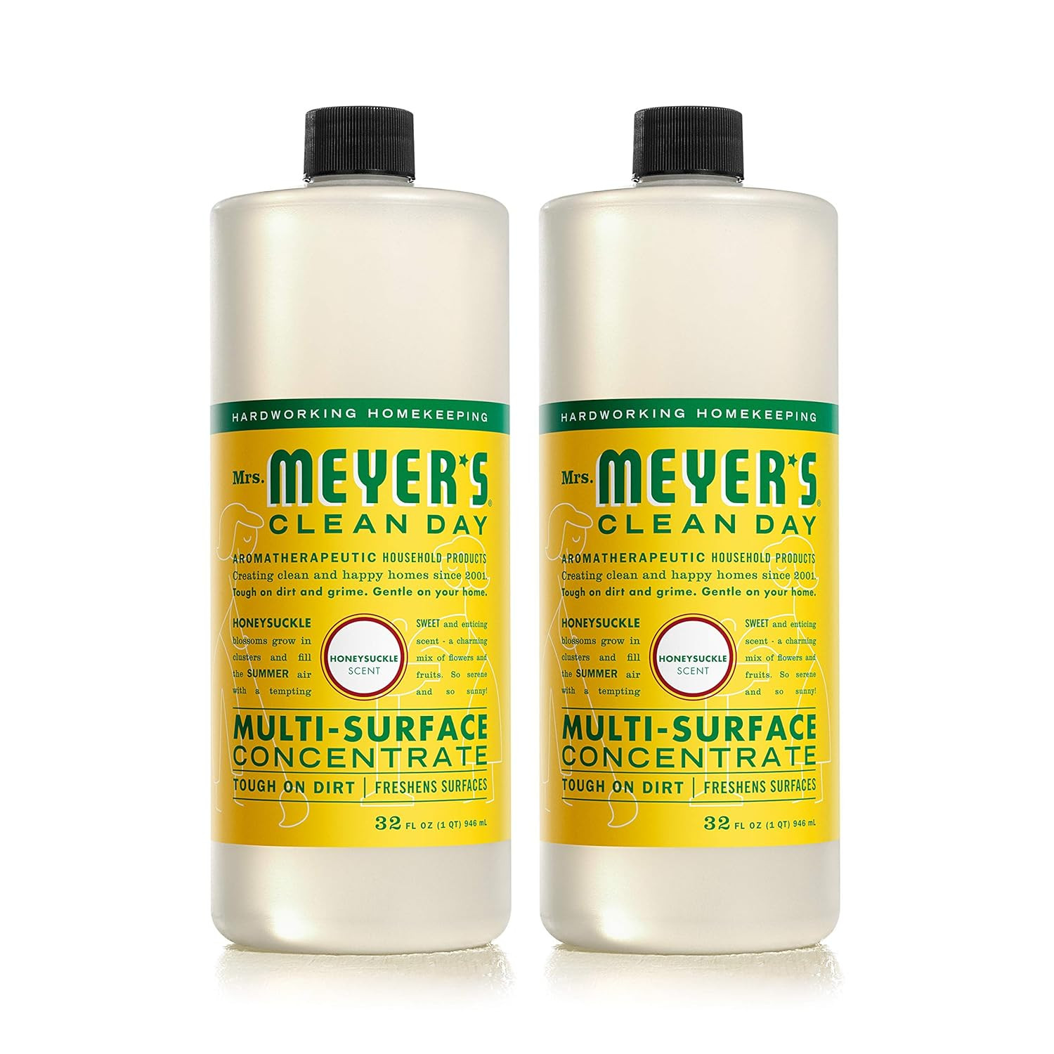 2 Pack Mrs. Meyer’s Clean Day Multi-Surface Cleaner Concentrate Honeysuckle 32oz