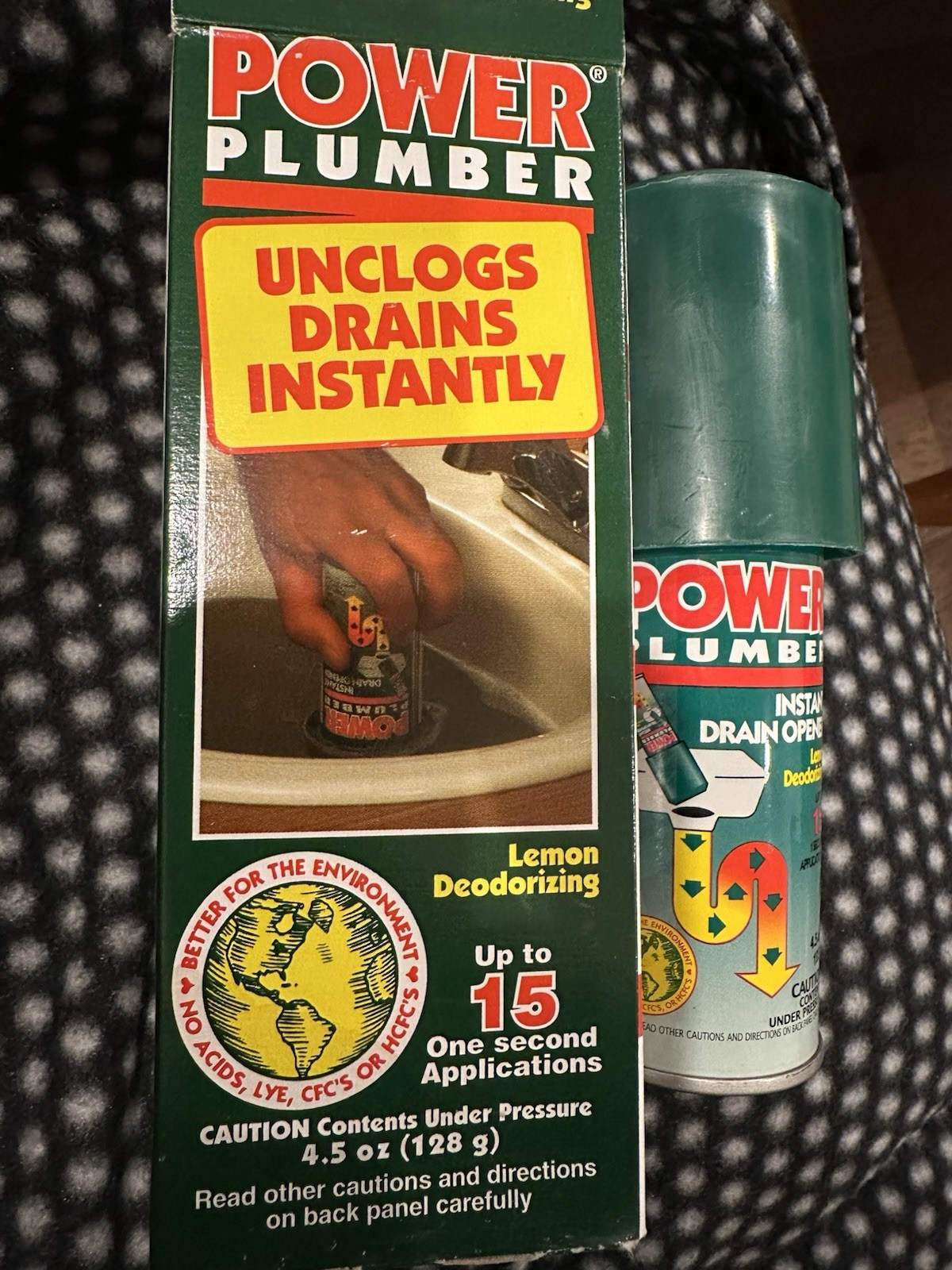 Power Plumber Aerosol Drain Opener 4.5oz Lemon Deodorizing NOS