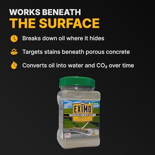 Waterless Concrete Cleaner & Oil Stain Remover for Driveways, Garages, Walkways