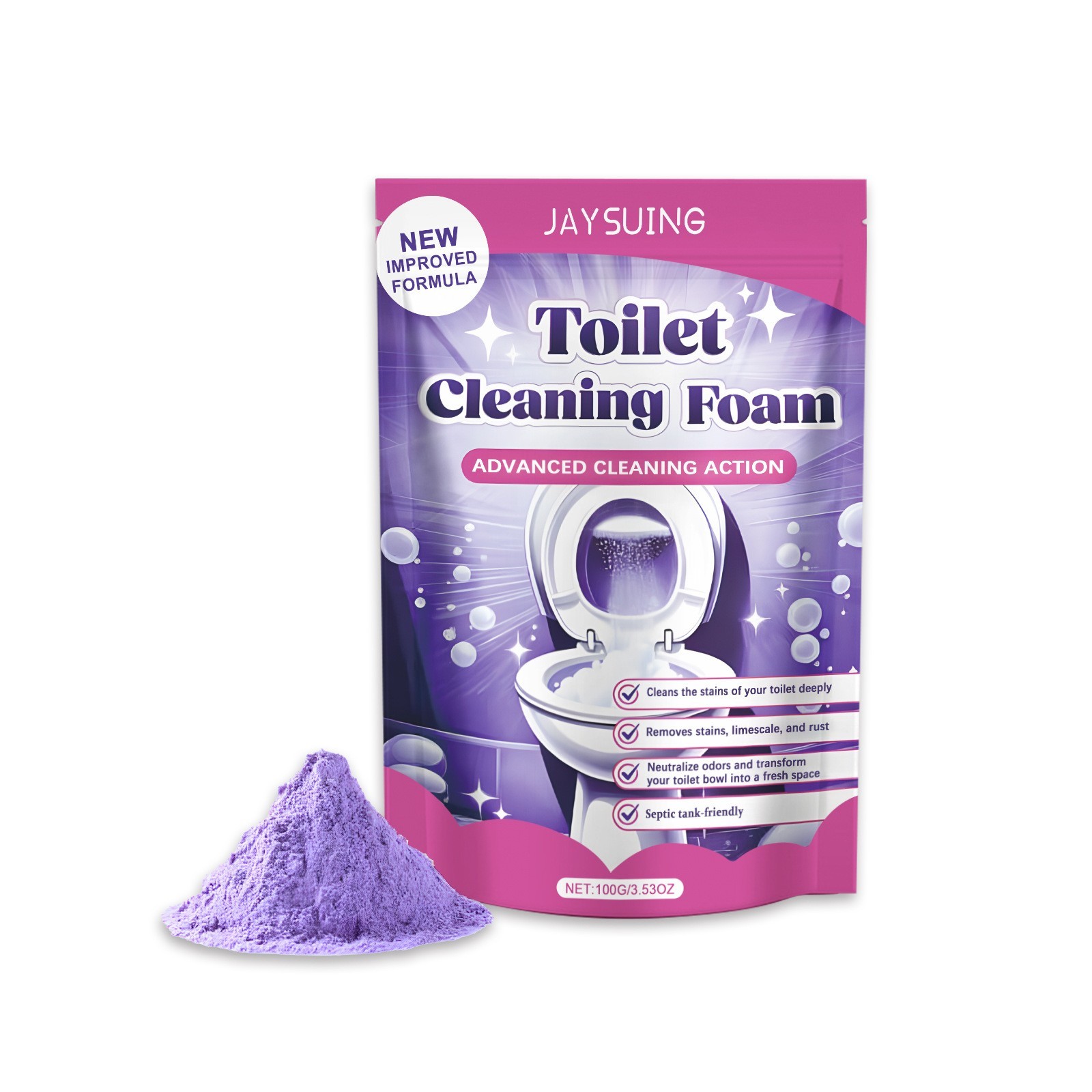 1/2/3 Bags 100g Fizzclean Toilet Foam Cleaner, Insta-Action Fizzclean Foam Clean