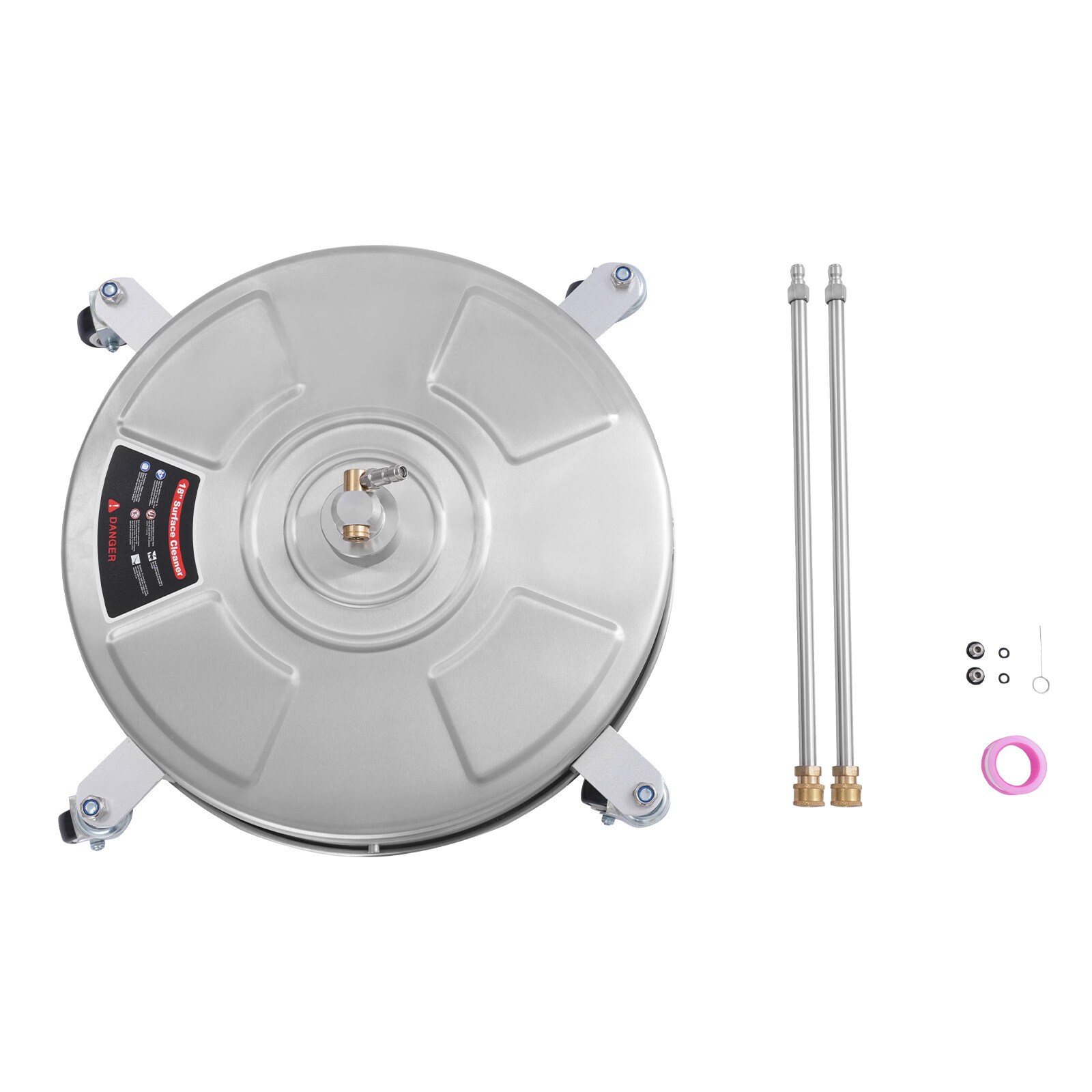 Modern 18-inch Surface Cleaner Stainless Steel Surface Cleaner with 4 Wheels NEW