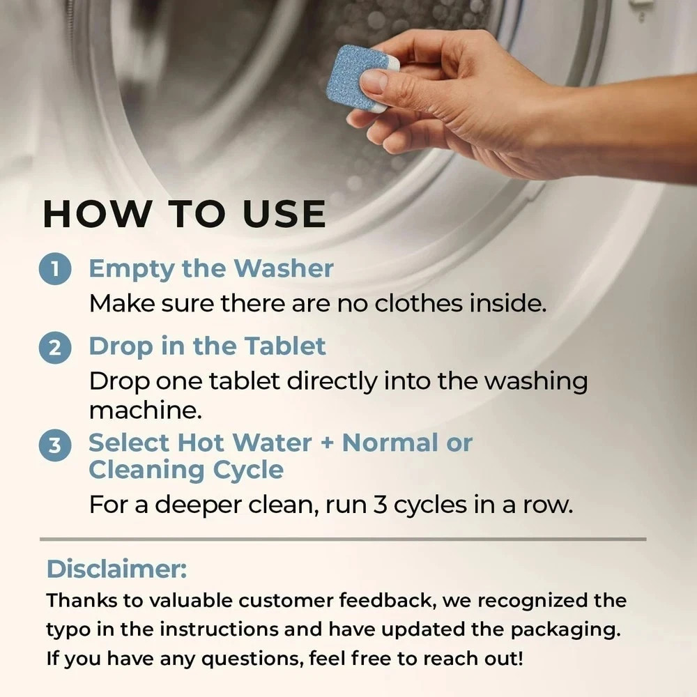 Uproot Clean Washing Machine Cleaner Tablets – 24 Pack for a 12 Month Supply. Fo
