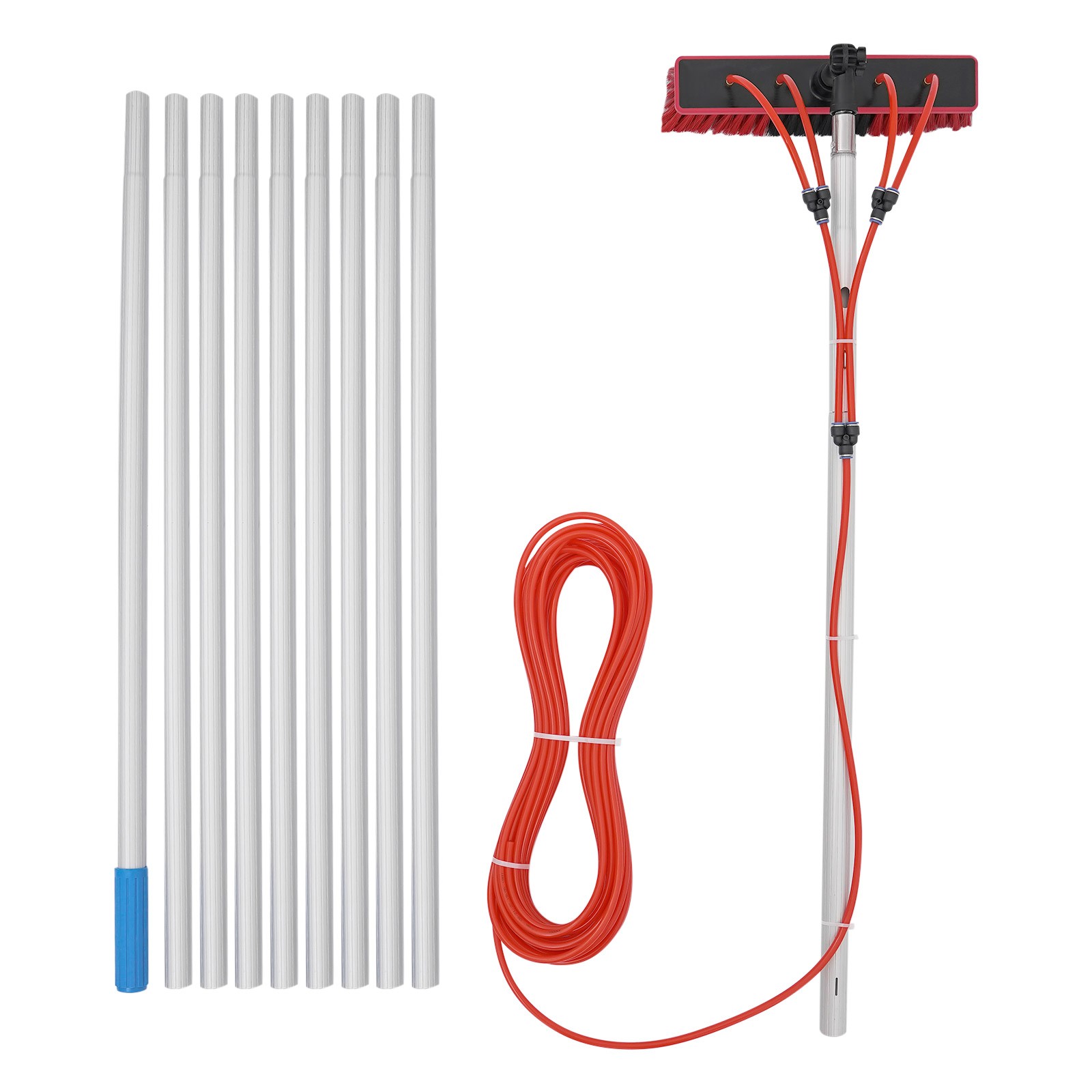 Telescopic Window Cleaning Pole 32.8ft With Water Fed Brush For Solar Panels