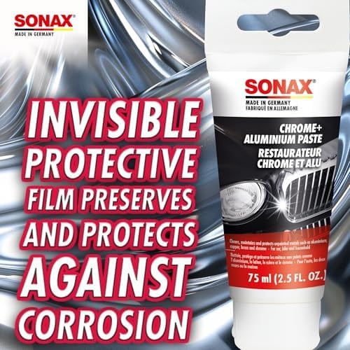 Sonax Chrome & Aluminum Paste | Gentle Cleaner & Protector for Chrome, Alumin…