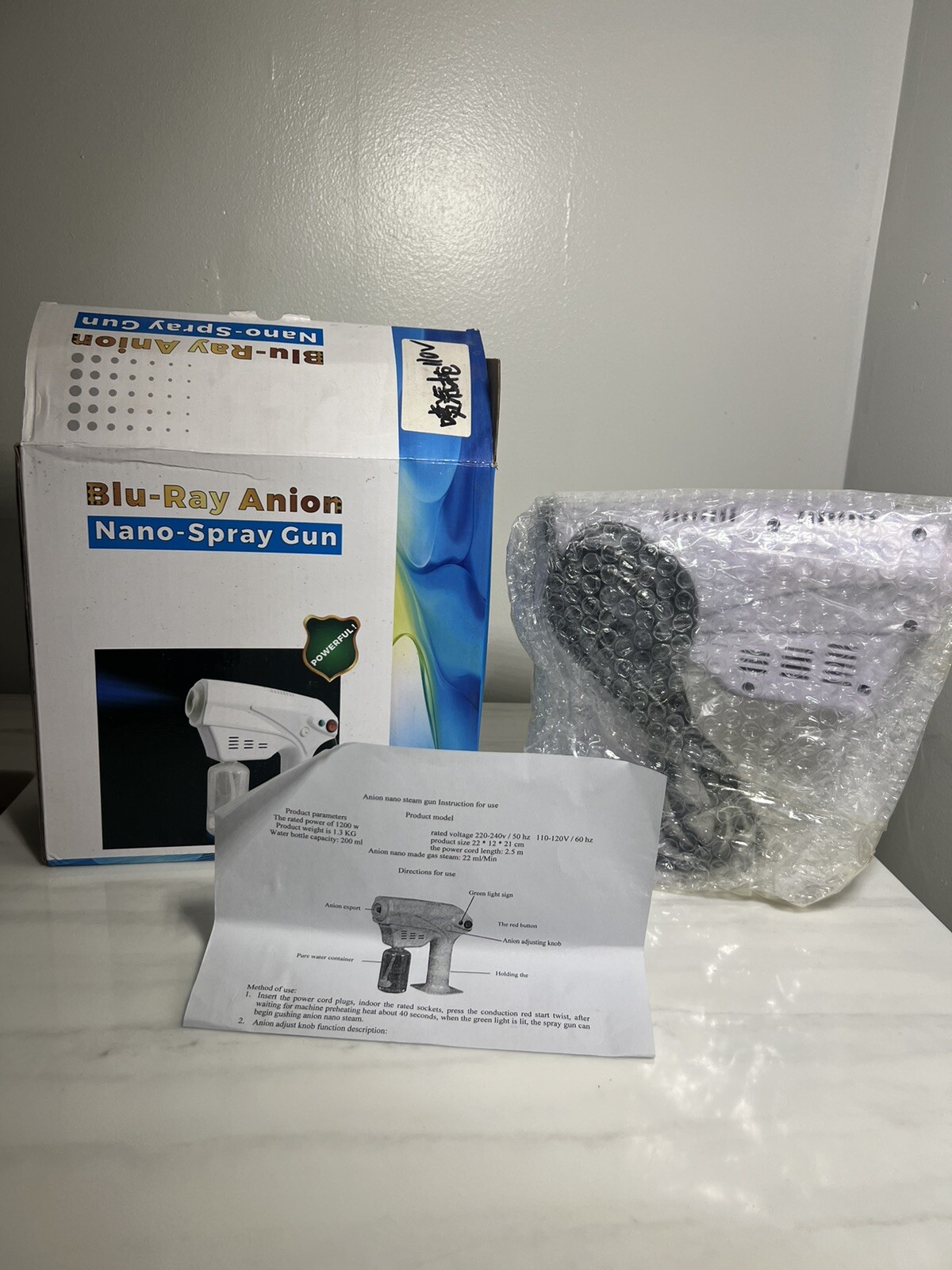 Blu Ray Anion Nano Spray Gun Disinfect Sterilize Room Car Sanitizer