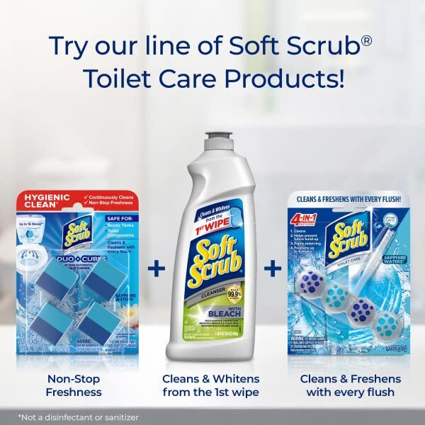 Soft Scrub Tank Toilet Cleaner Duo-Cubes Flush Ring lime Sapphire Waters 7 PK
