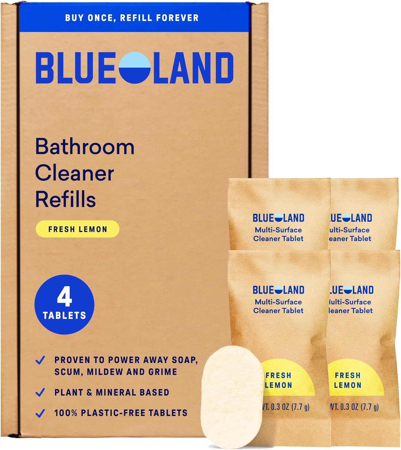 Multi-surface Cleaner,4-Pack Refill Fresh Lemon Scent, All-Purpose 4 x 24 Fl oz