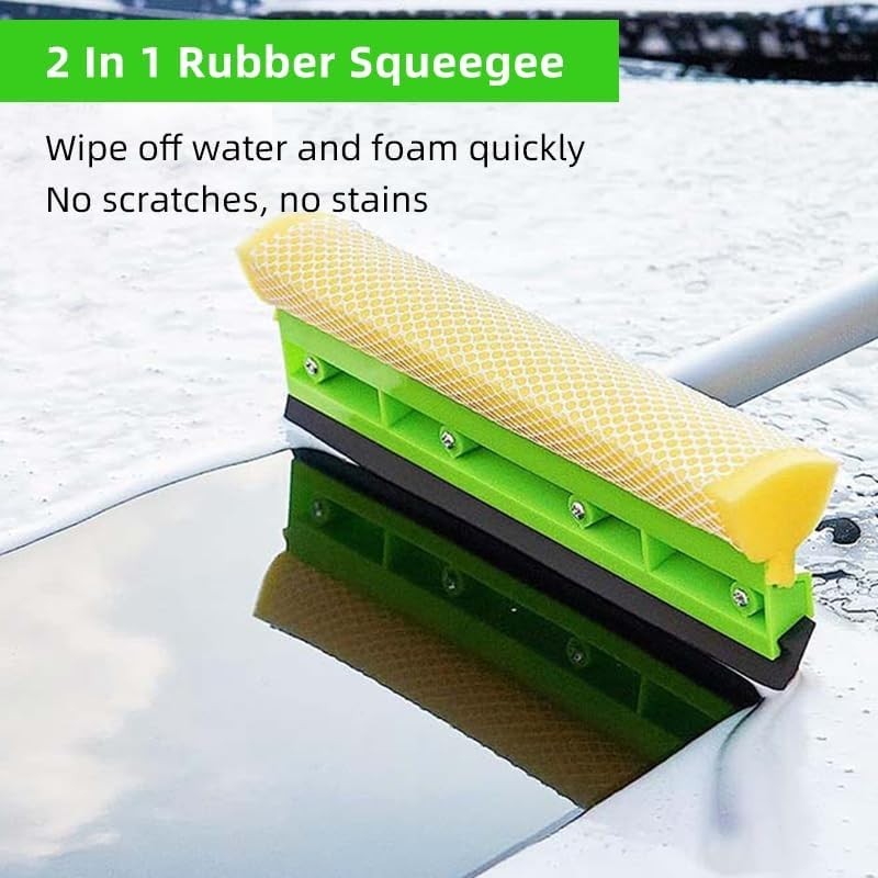 Car Wash Brush Kit – 62″” Long Handle Microfiber Cleaning Brush for Car RV Truck