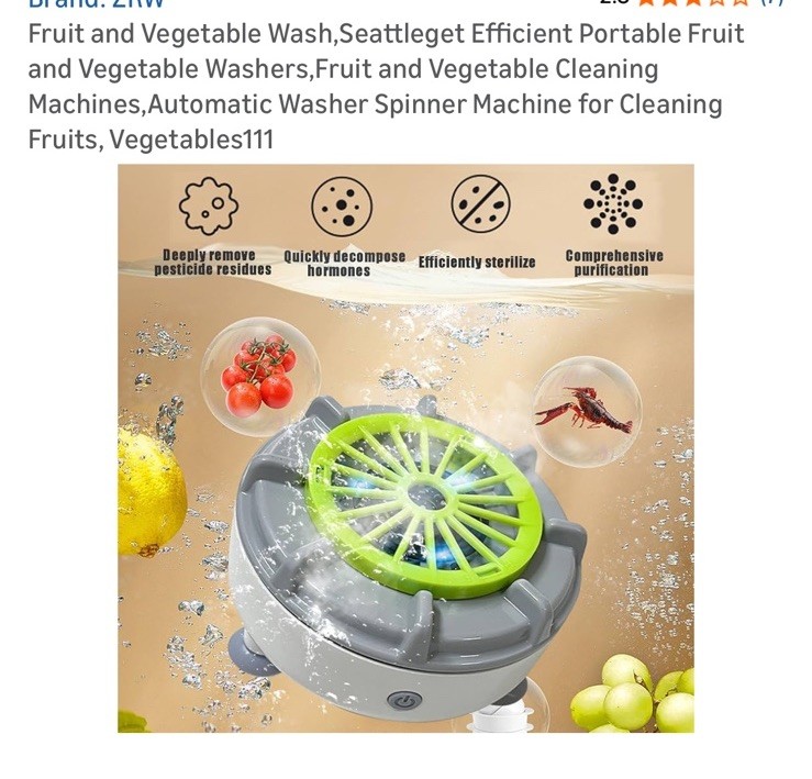 Portable Rechargeable Fruit Vegetable Washer Cyclone Cleaning Safe & Effective