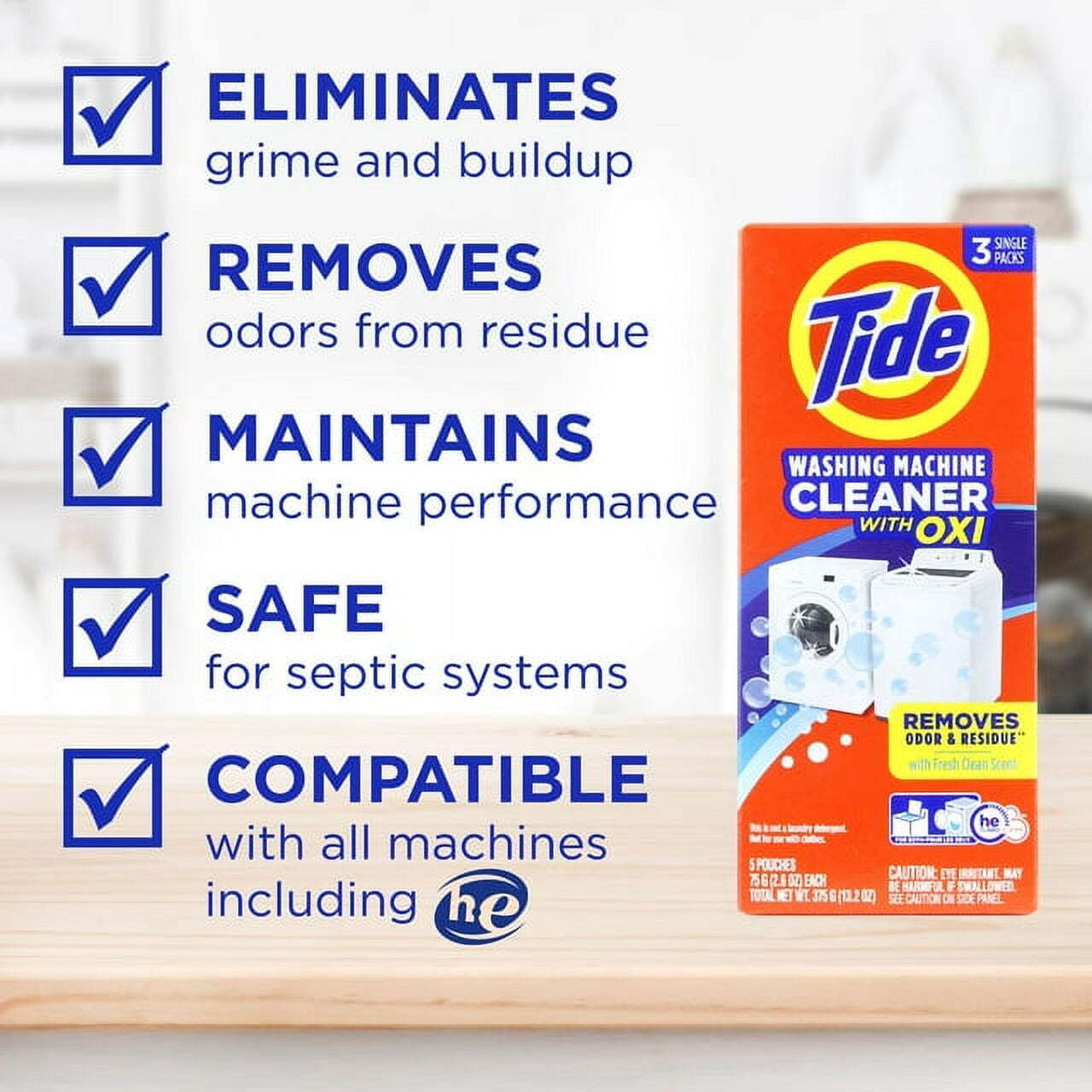 Tide Washing Machine Cleaner, 4 Pack
