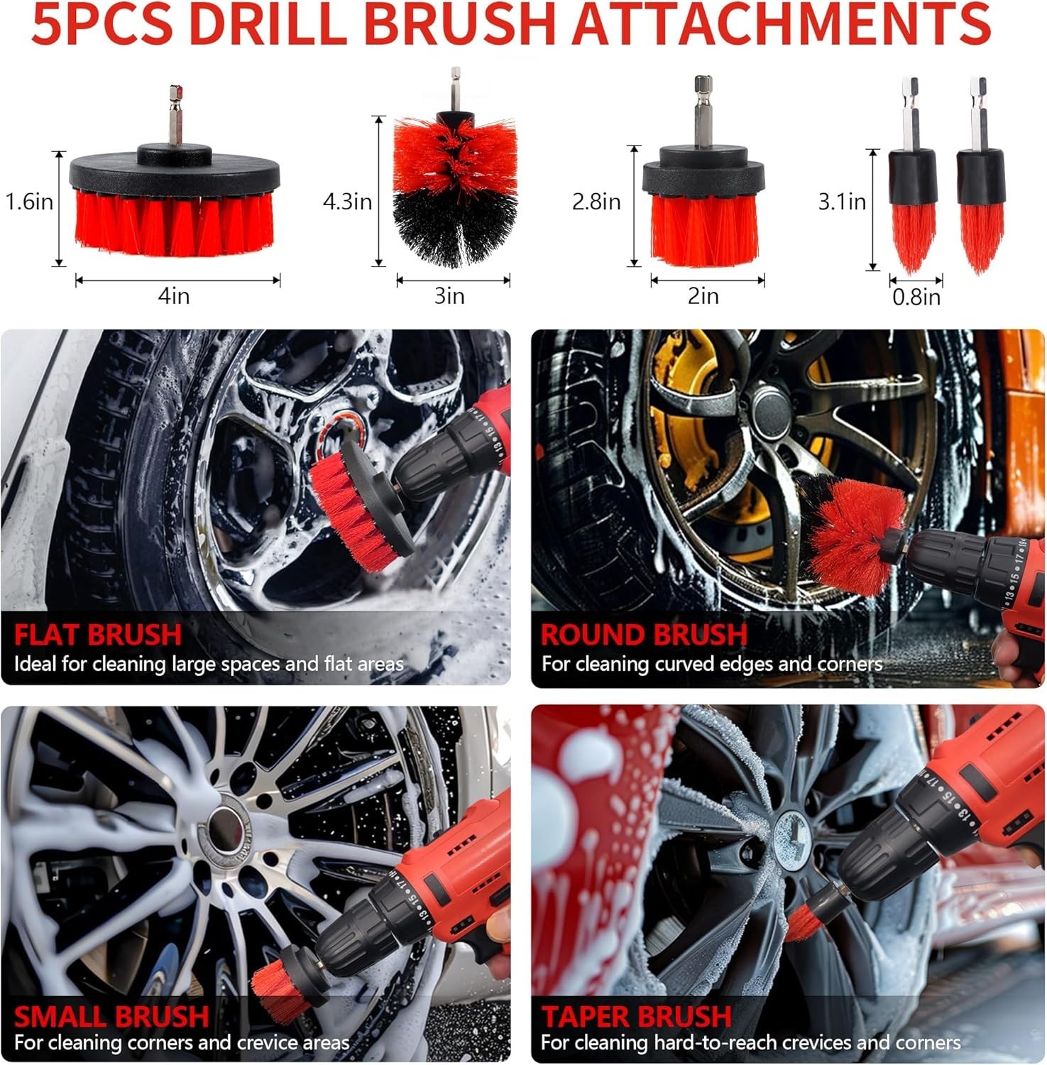 Car Detailing Brush Set 32 Pieces Auto Interior Exterior Wheel Cleaning Kit