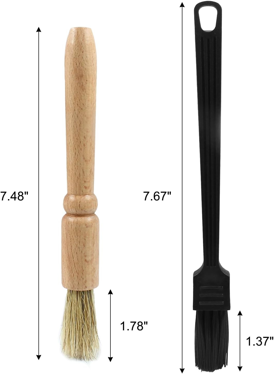 2 Pack Coffee Grinder Cleaning Brush Bean Grain Coffee Grounds Tool Wood Handle