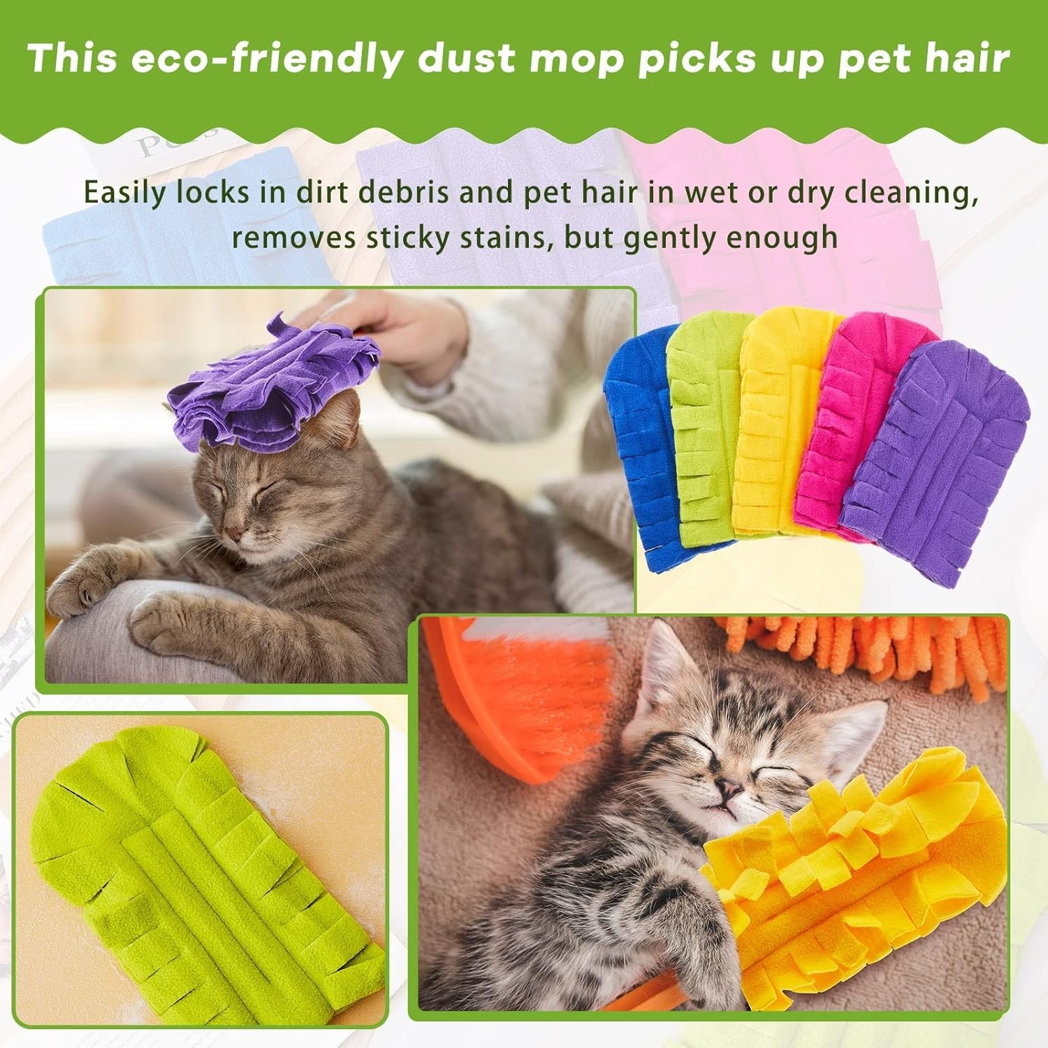 12 Pcs Duster Refill Reusable Fleece Duster Refills Feather Flat Dusters Mult…