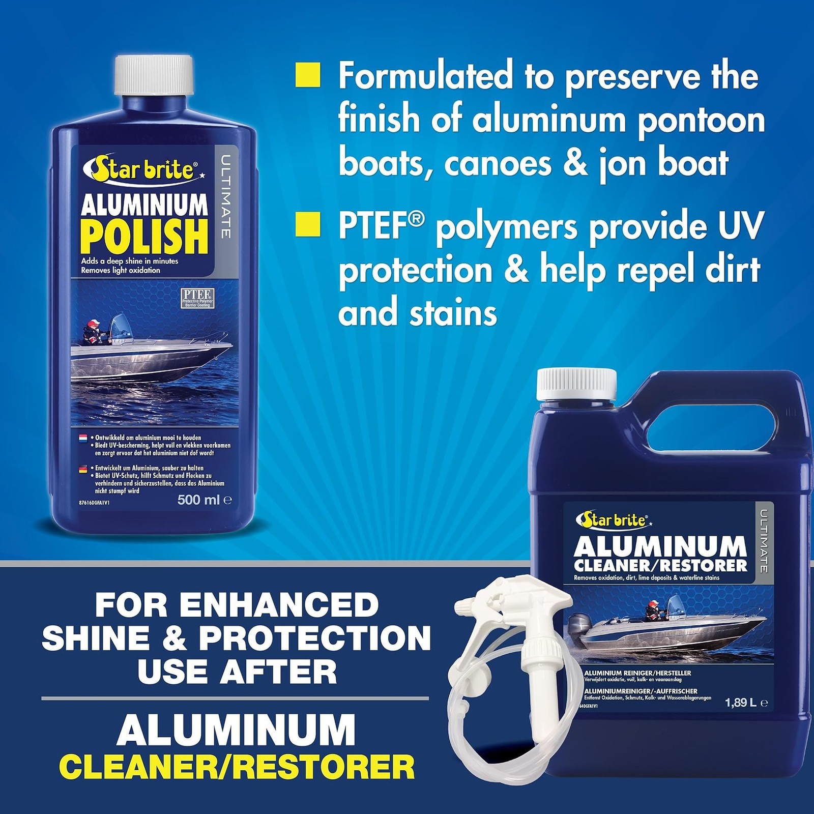 STAR BRITE Ultimate Aluminum Polish Adds a Deep Protective Shine, Removes Lig…