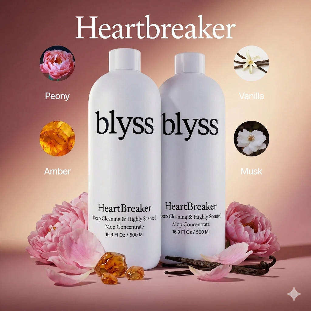 Blyss Mop Soap HeartBreaker Natural Scented 16.9 FL OZ. genuine 2 Pack