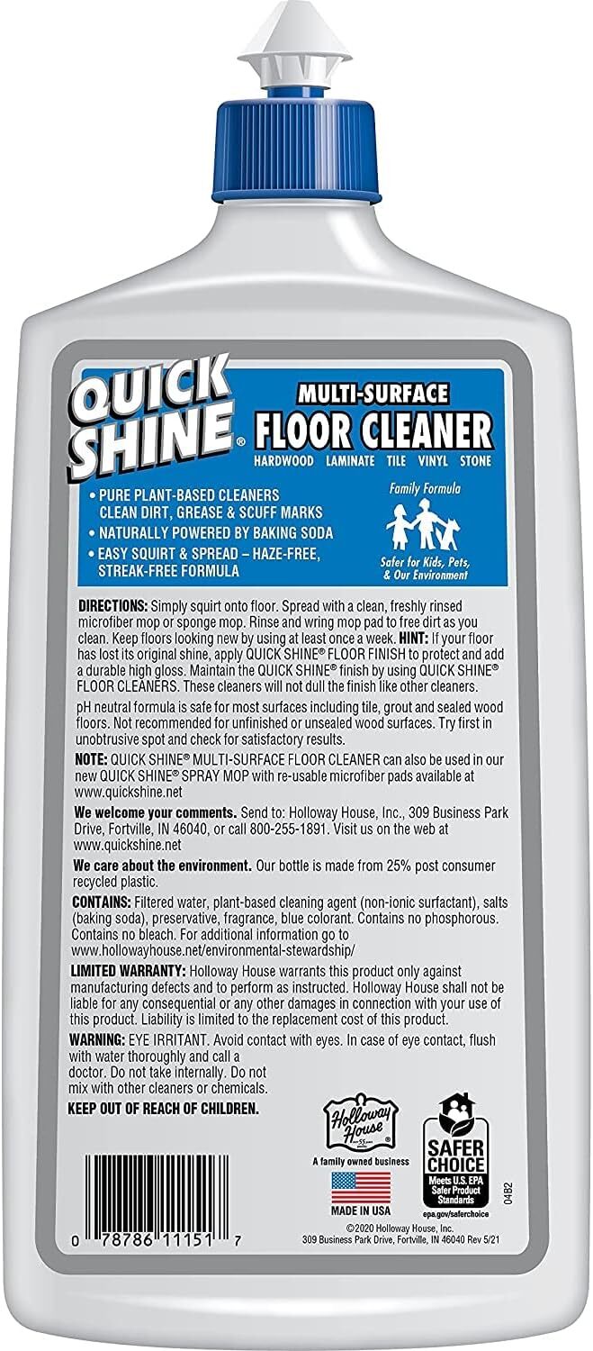 Holloway House 11151-7 Quick Shine 27 oz No Bucket Rinse Free Floor Cleaner
