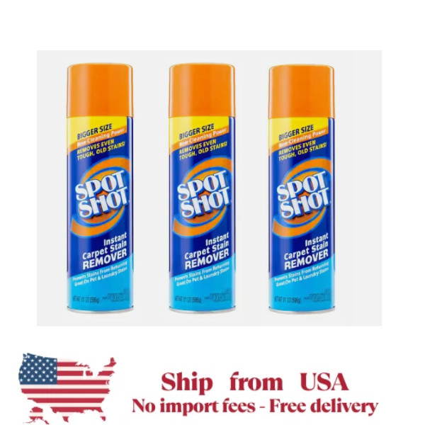 Lot of 3: Spot Shot Instant Carpet Stain Remover Aerosol, 21 oz. Cans