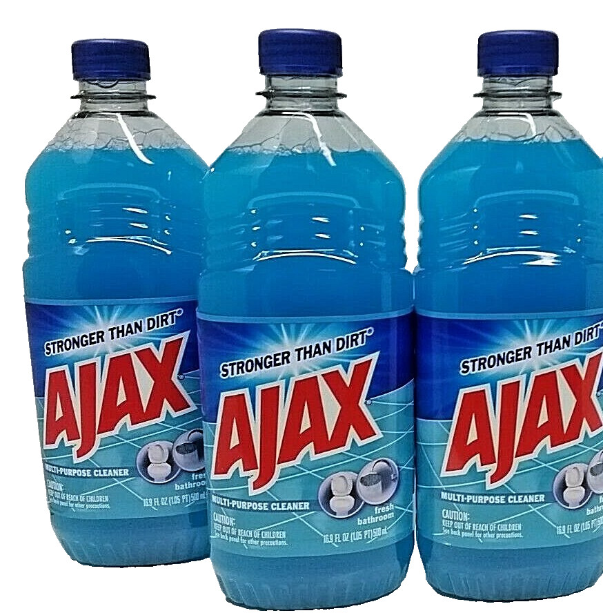 ( LOT 3 Bottles ) Ajax FRESH SCENT BATHROOM All Purpose Cleaner 16.9 ozEa Bottle